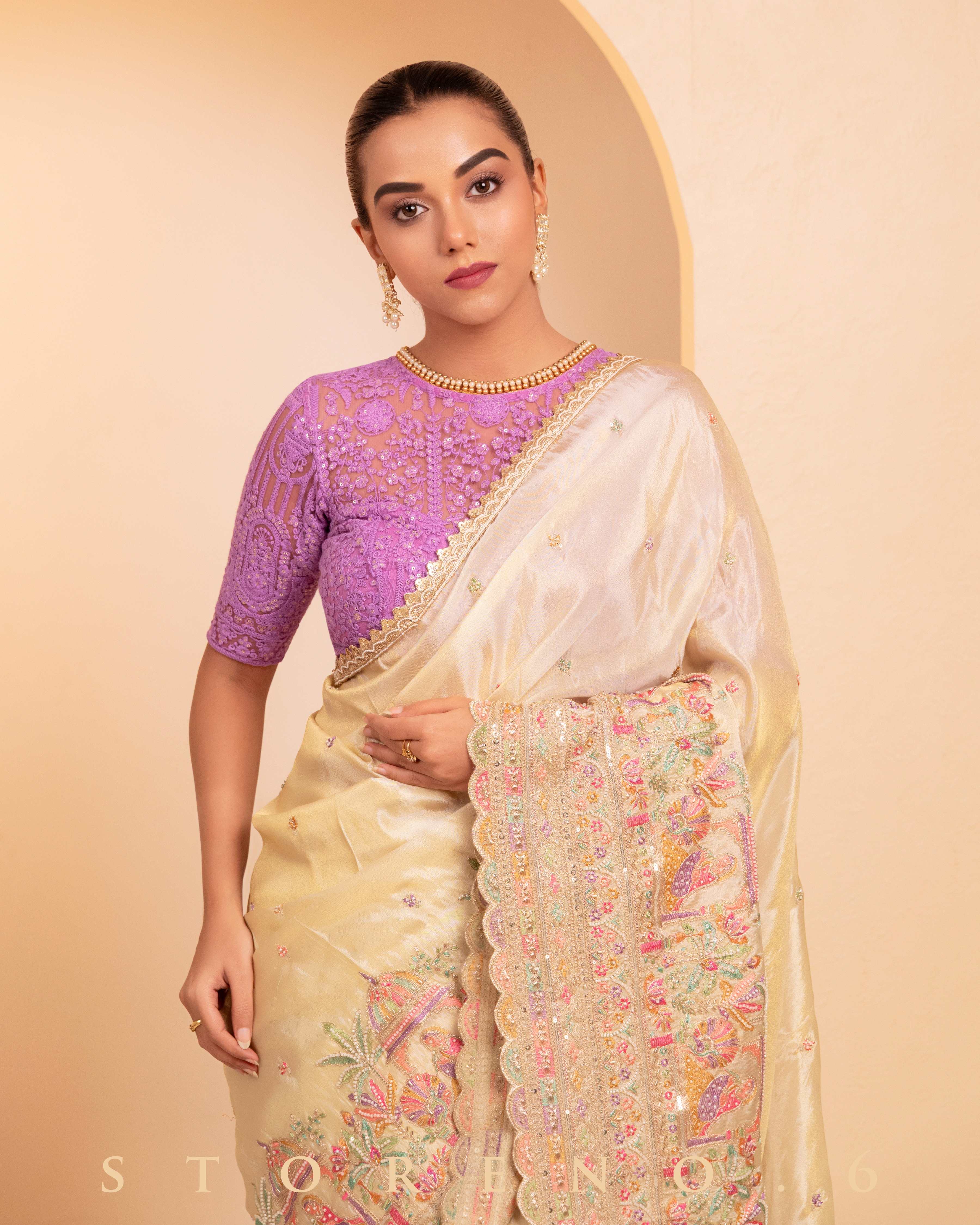 GRACE GLORY SAREE WITH LILAC LULLABY BLOUSE