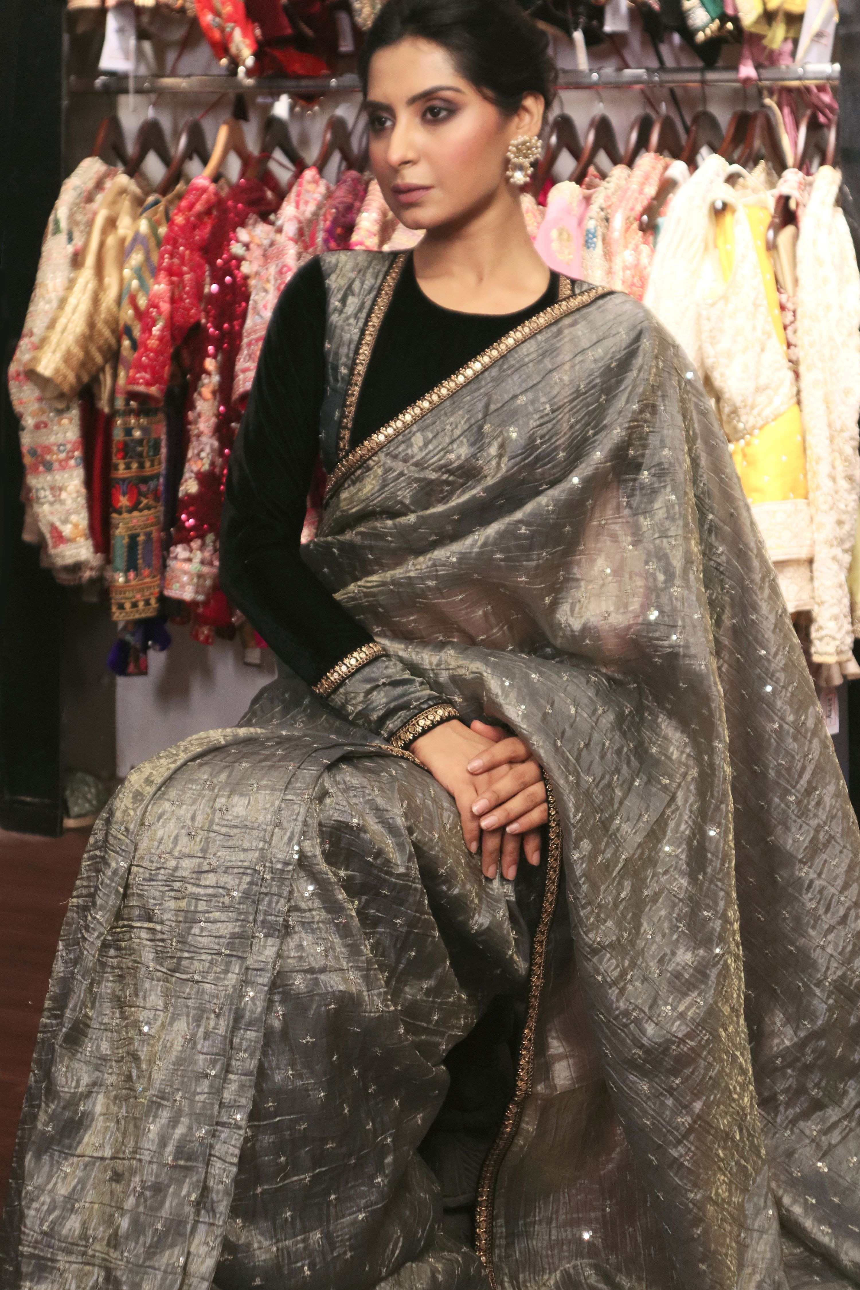 GRAPHITE GLAM SAREE