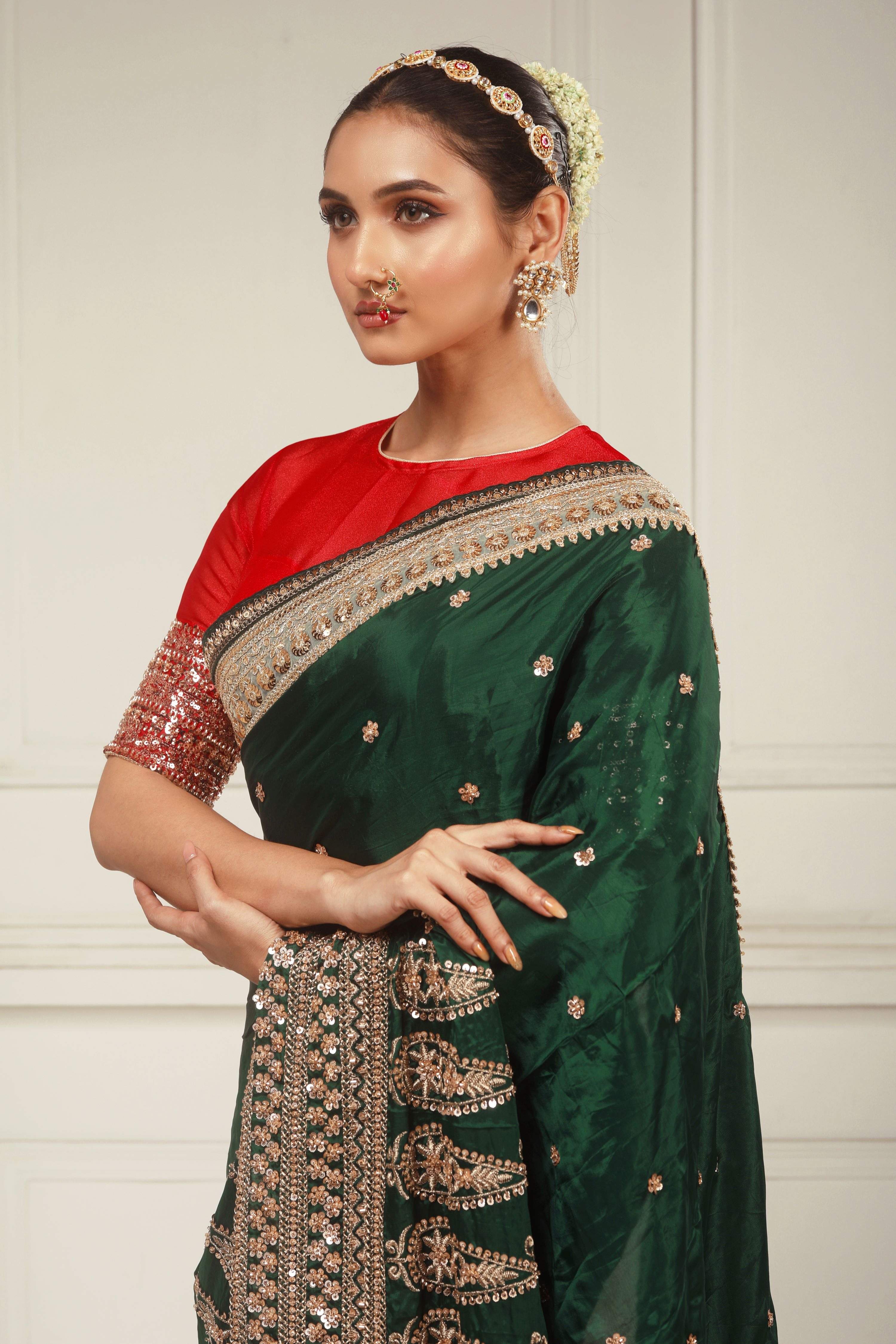JEWEL LUXE SAREE WITH CRIMSON DESIRE BLOUSE