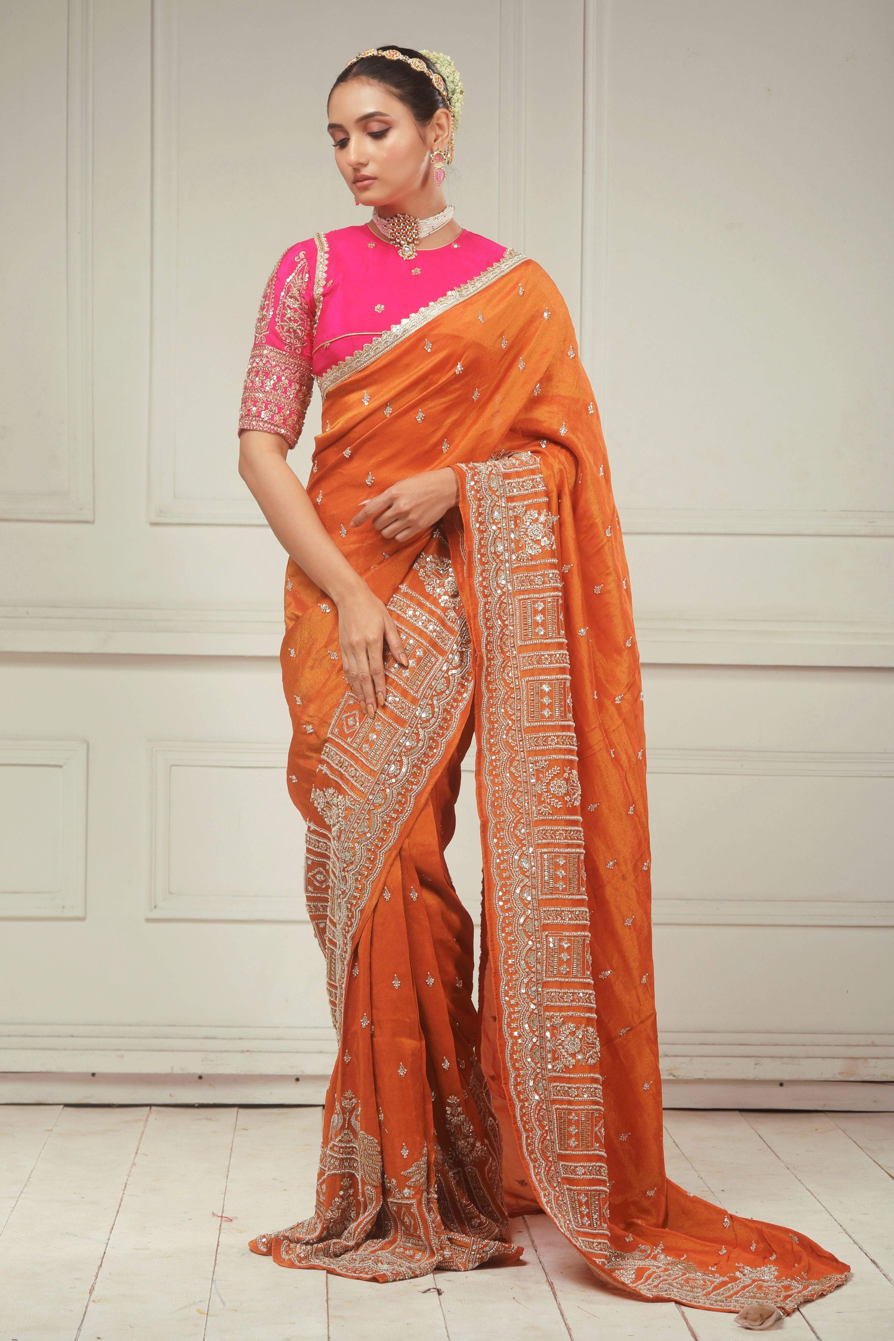 SAFFRON SYMPHONY SAREE
