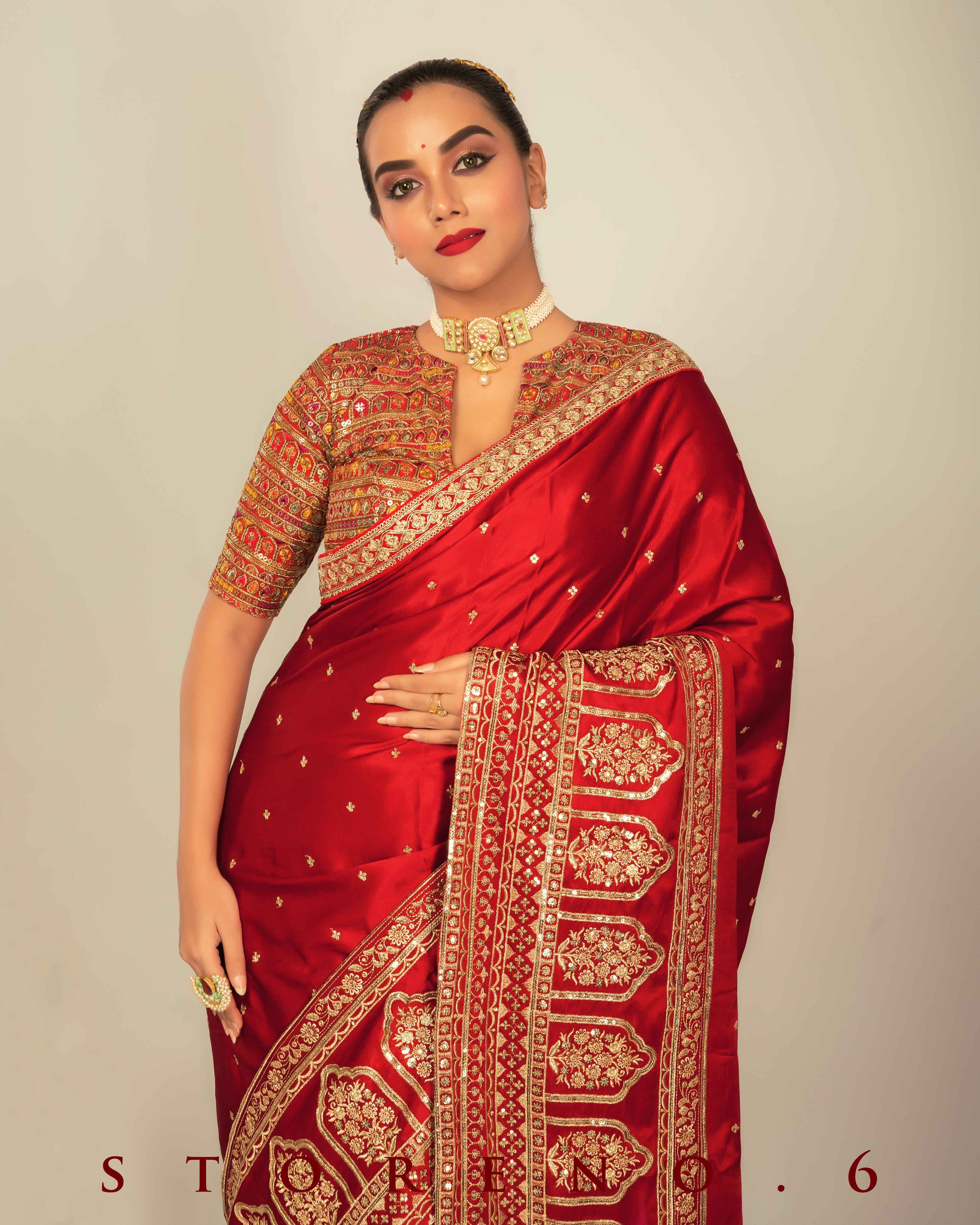 TIMELESS TROUSSEAU SAREE WITH CUPID CHARM BLOUSE
