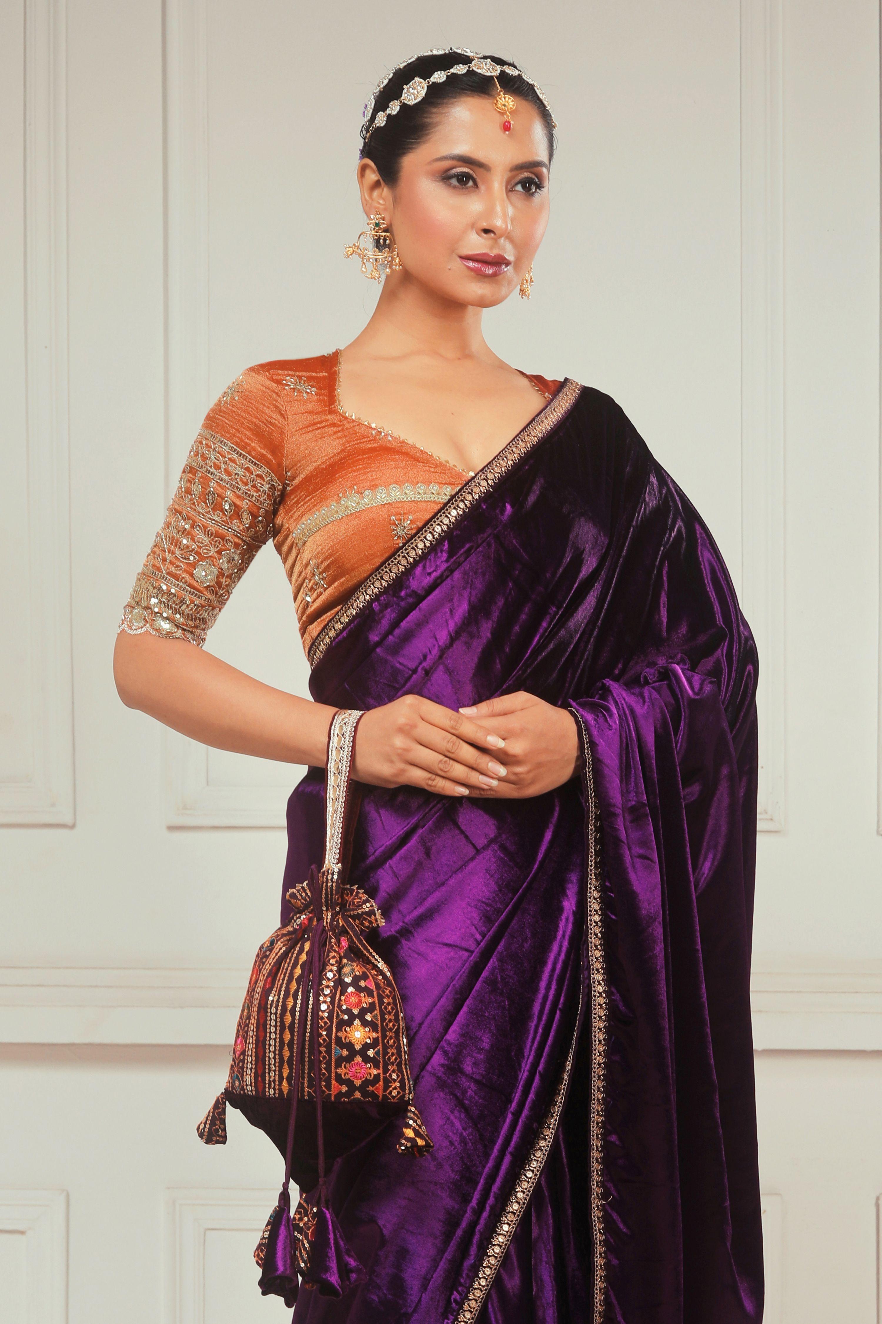 DARLING DRAPE SAREE WITH BLUSH WILDFLOWER BLOUSE