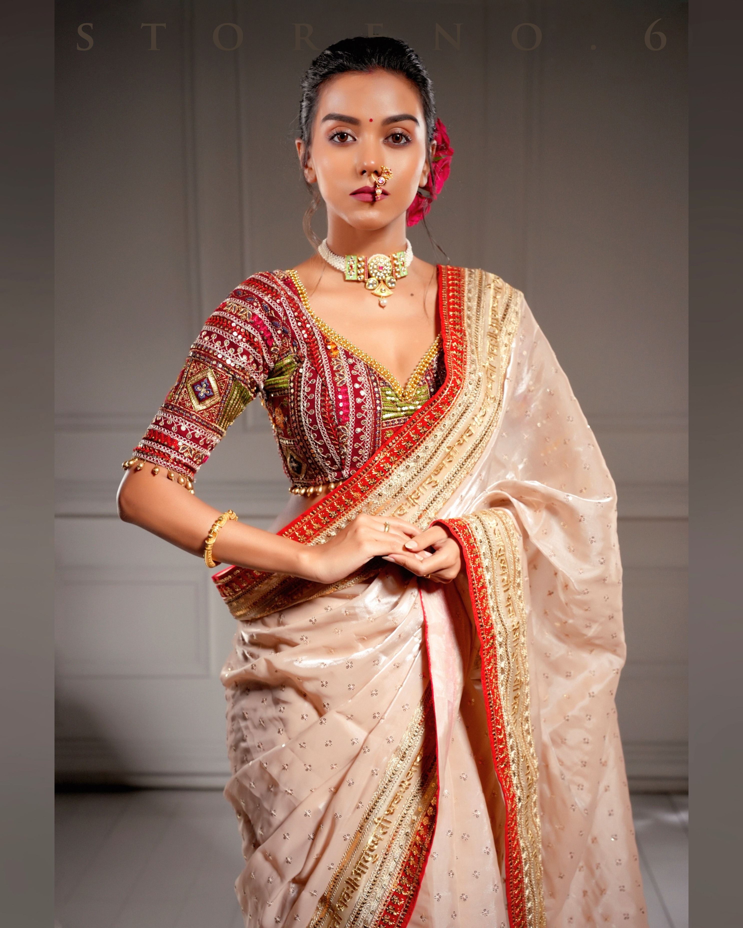 ROYAL SUBTLE QUEEN SAREE WITH LUSH OF BERRY BLOUSE