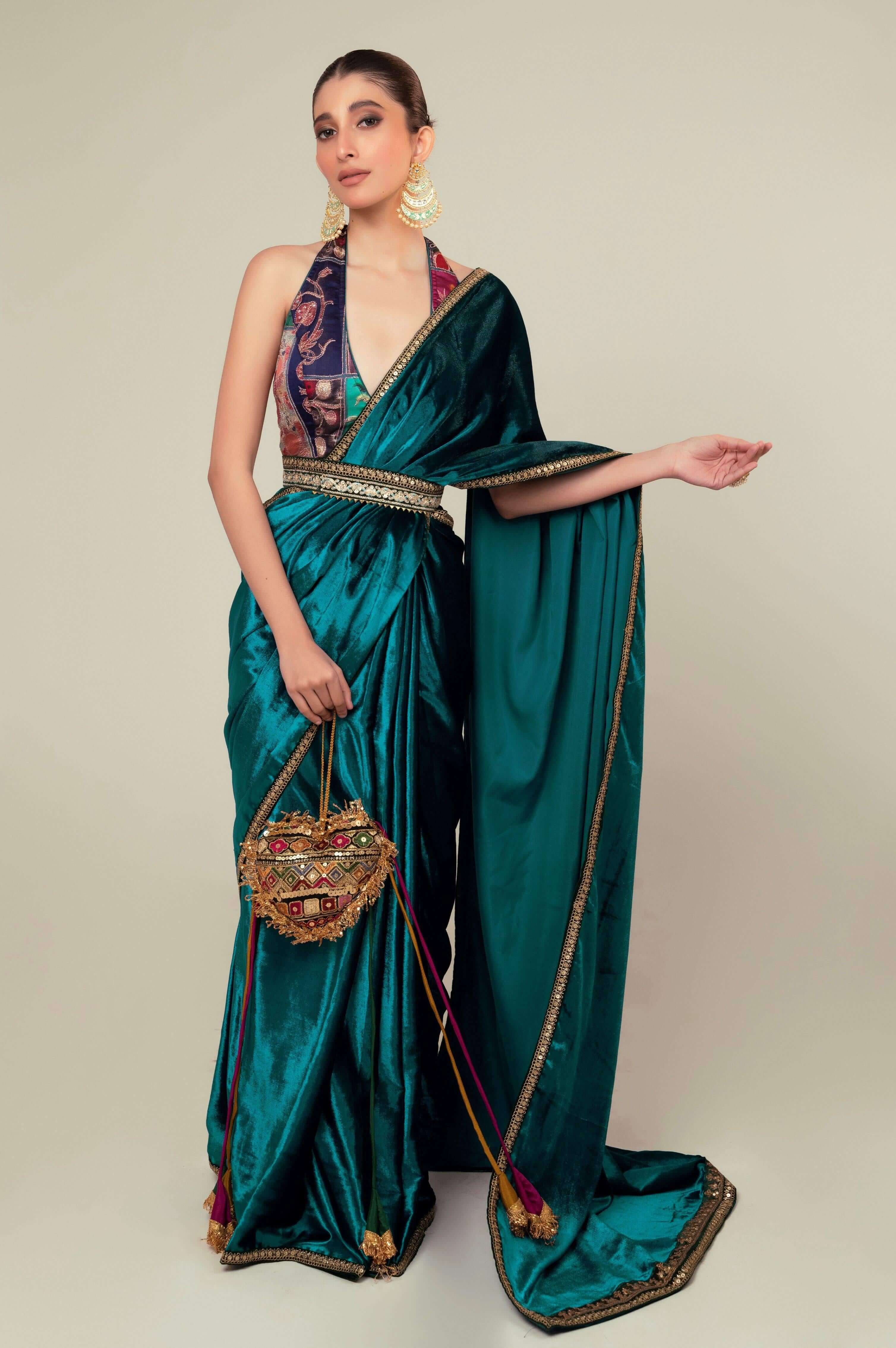 TEAL TEMPT SAREE.