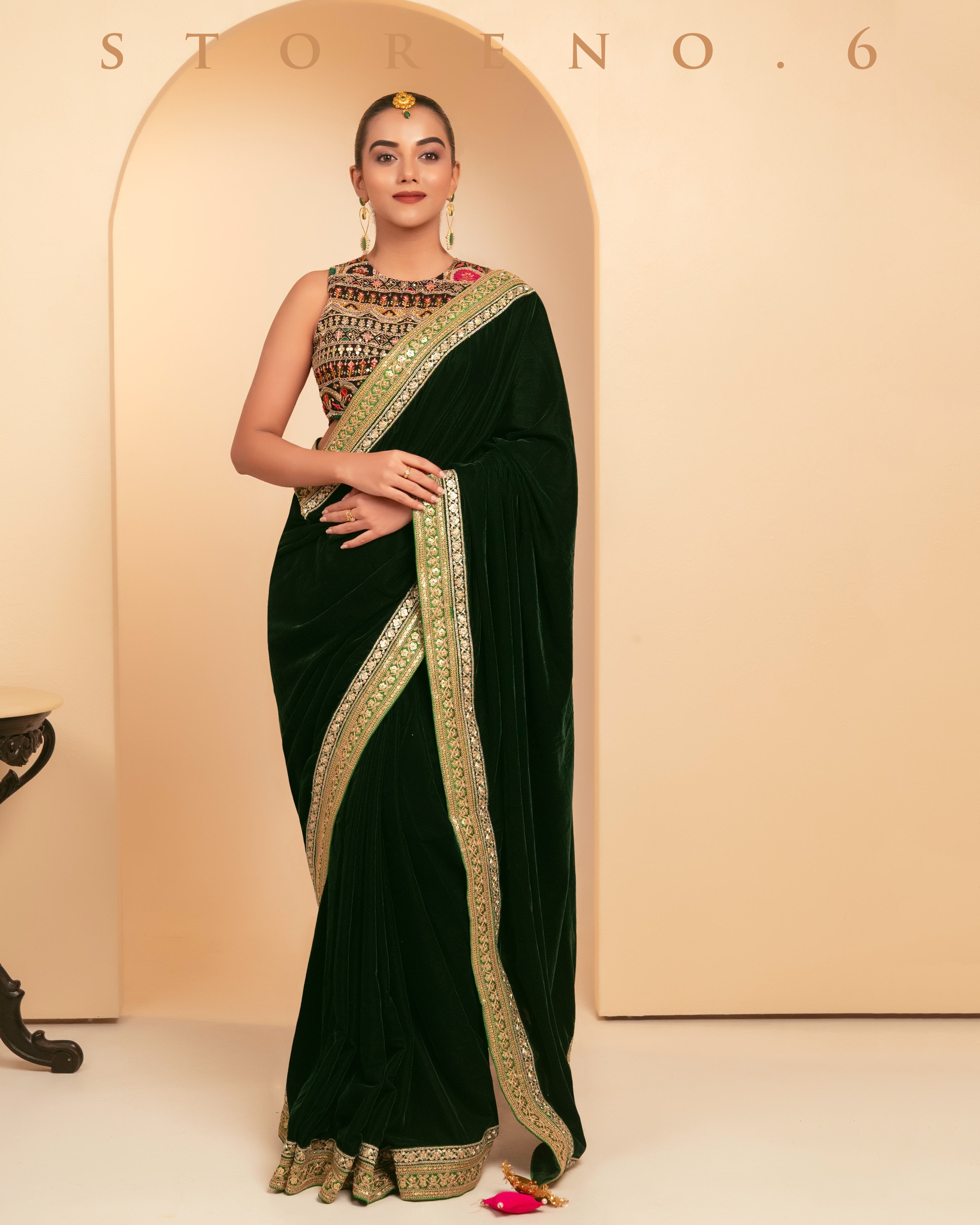 ENCHANTING EMERALD SAREE