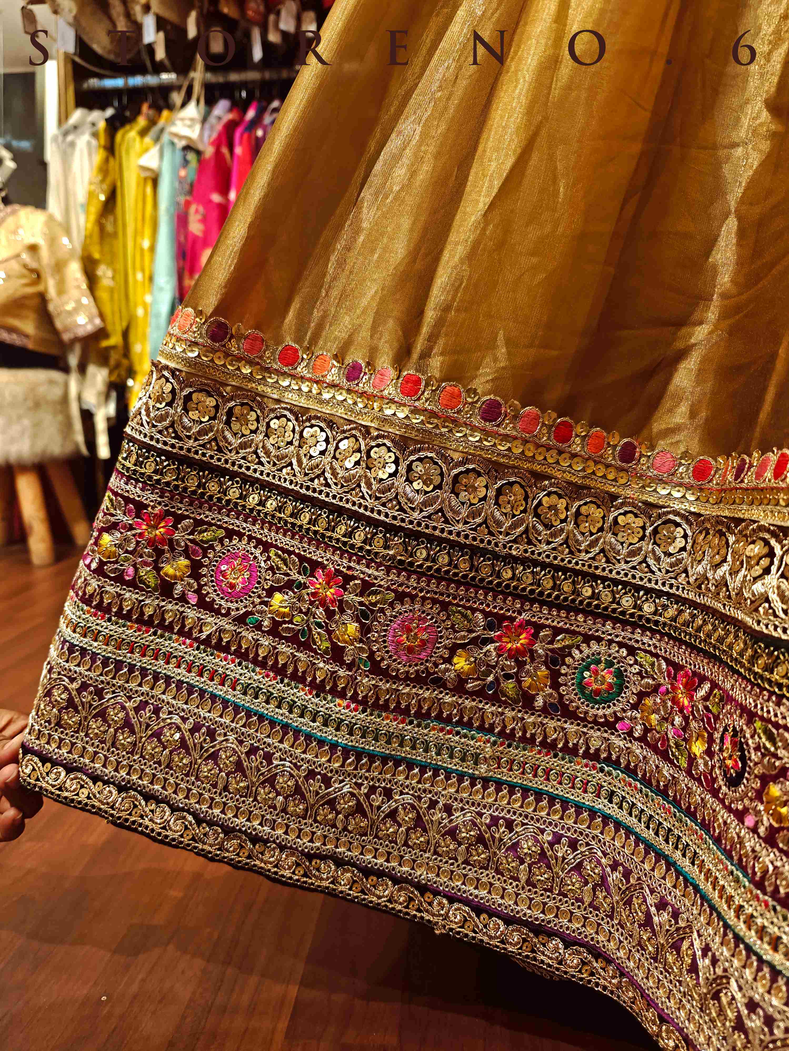 ROSHNI LEHENGA SKIRT WITH STITCHED BLOUSE(WITH CANCAN)