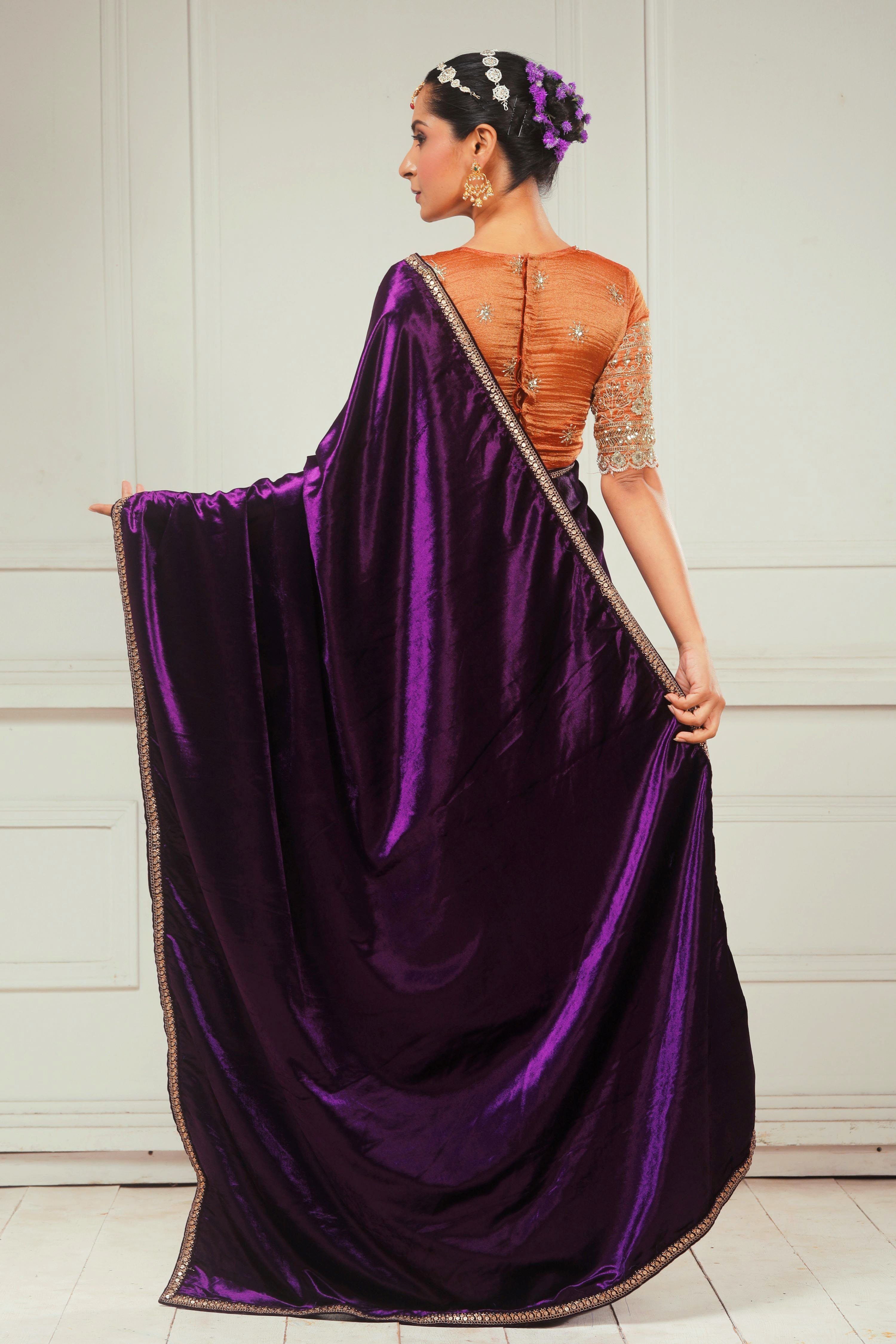 DARLING DRAPE SAREE WITH BLUSH WILDFLOWER BLOUSE