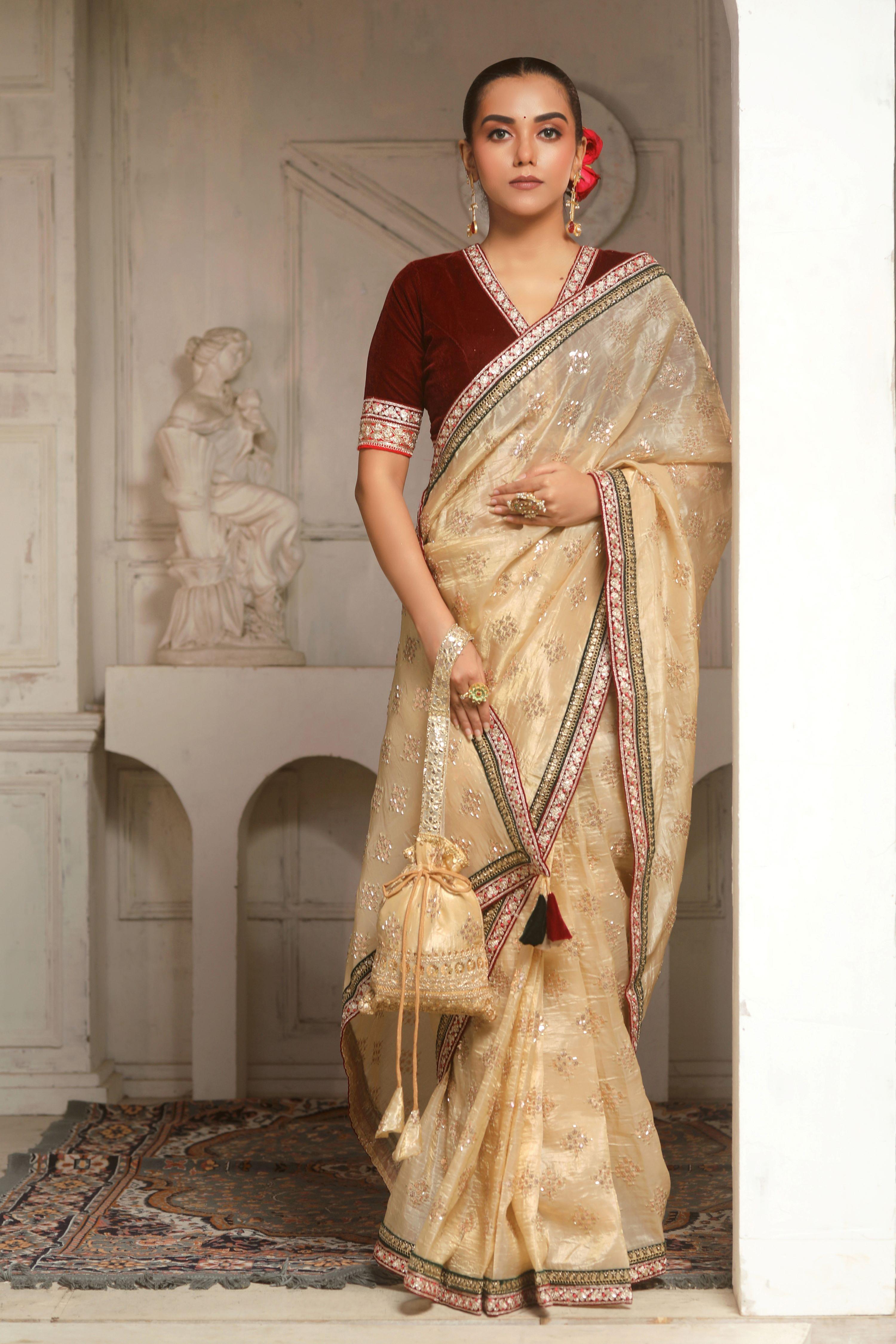 APRIL AESTHETIC SAREE WITH BOLD BEAUTY BLOUSE