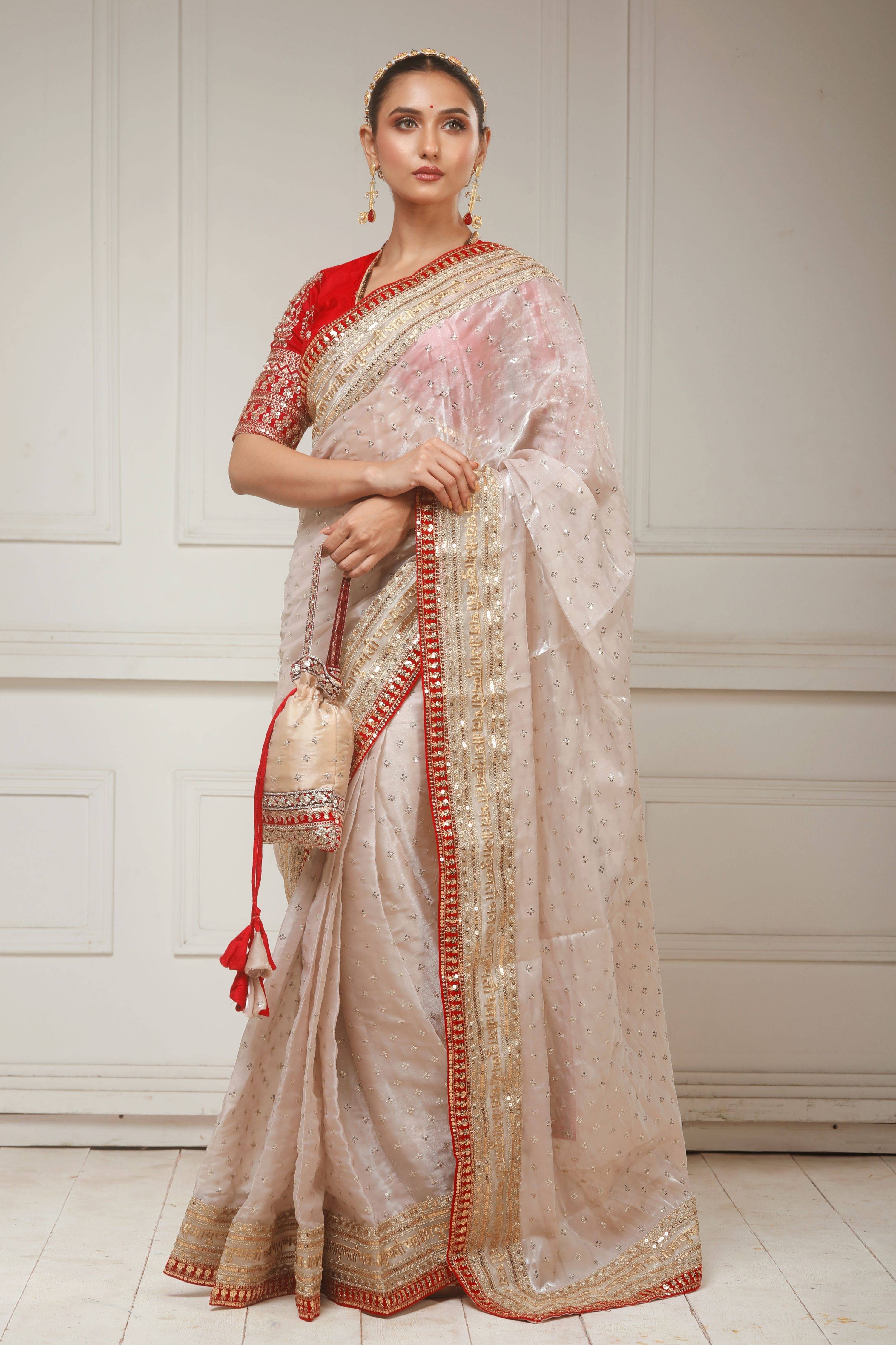 ROYAL SUBTLE QUEEN SAREE WITH  SCARLET LUXE BLOUSE