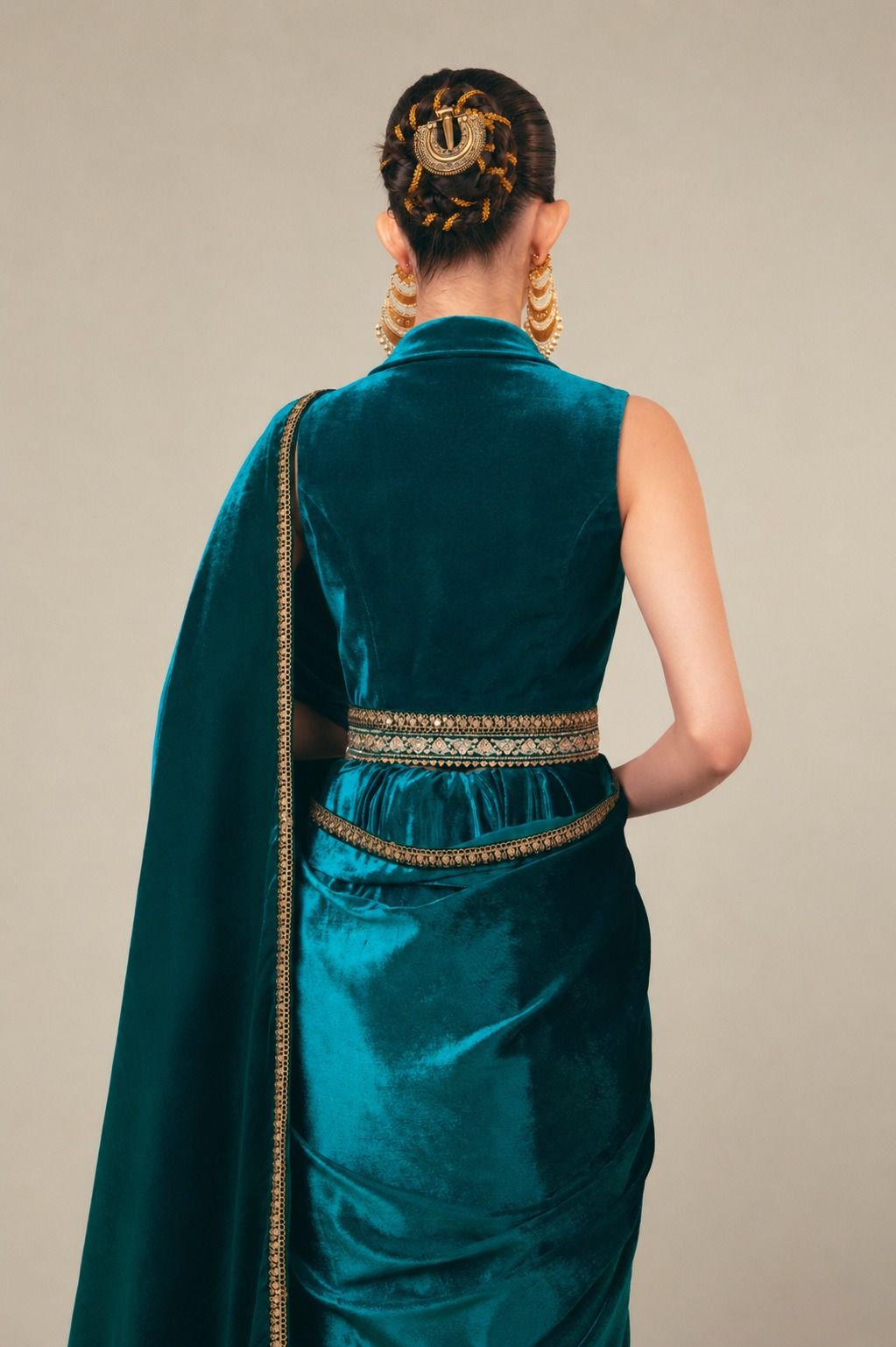 TEAL TEMPT SAREE WITH TEAL THRILL BLOUSE