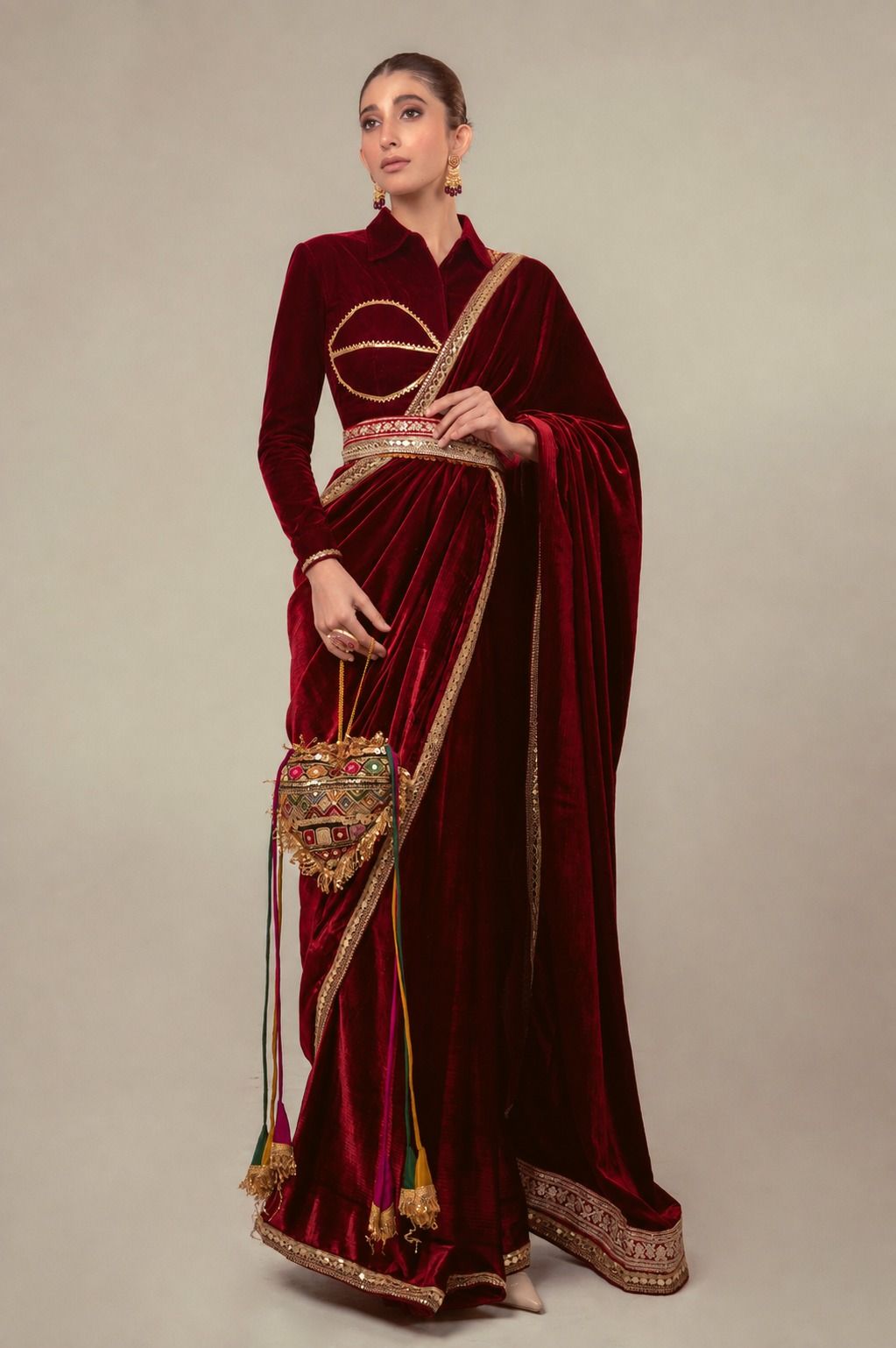 RUBY RUSH SAREE WITH ROUGE ROMANCE BLOUSE