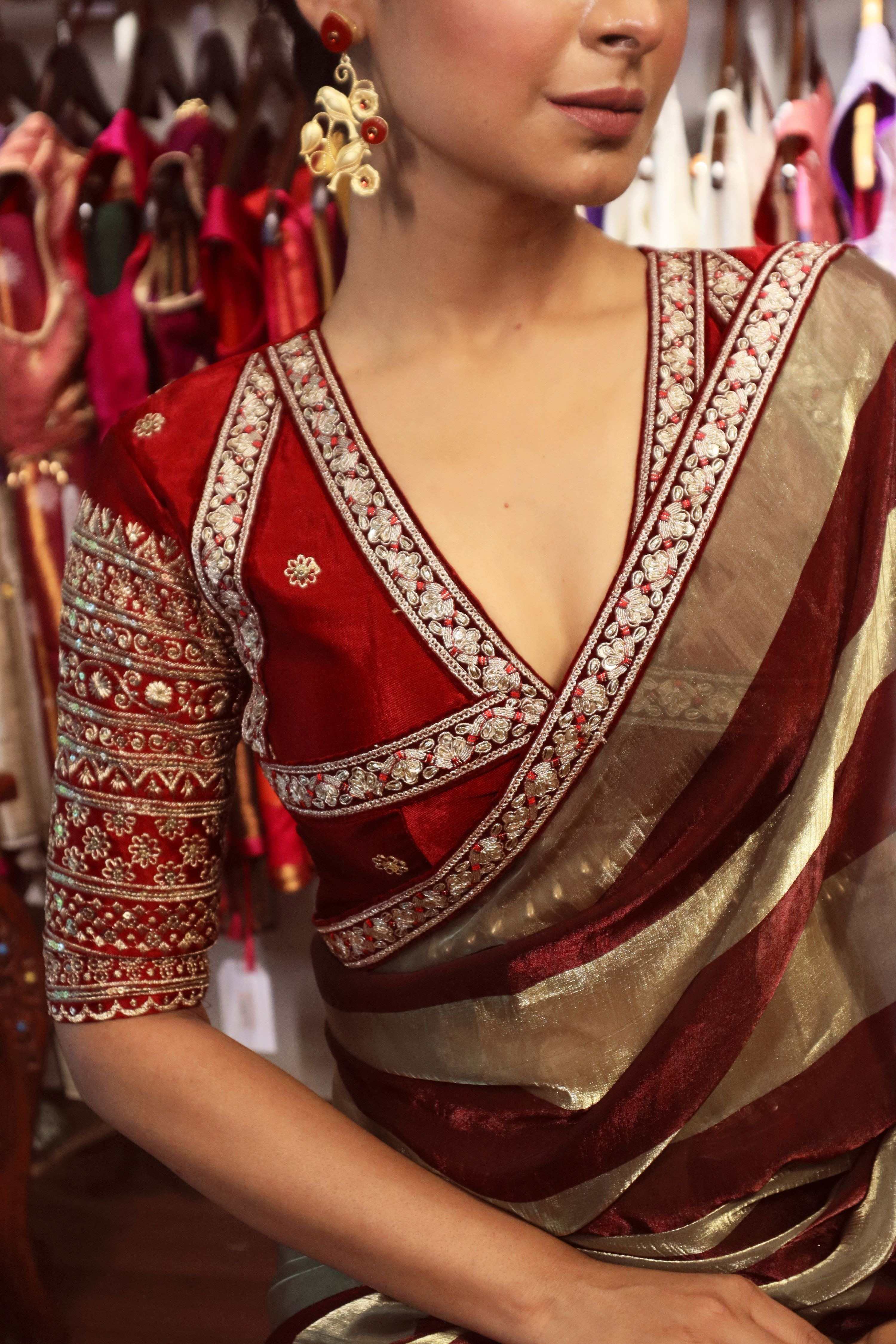 CRIMSON CONTOUR SAREE WITH AMOUR APPEAL BLOUSE