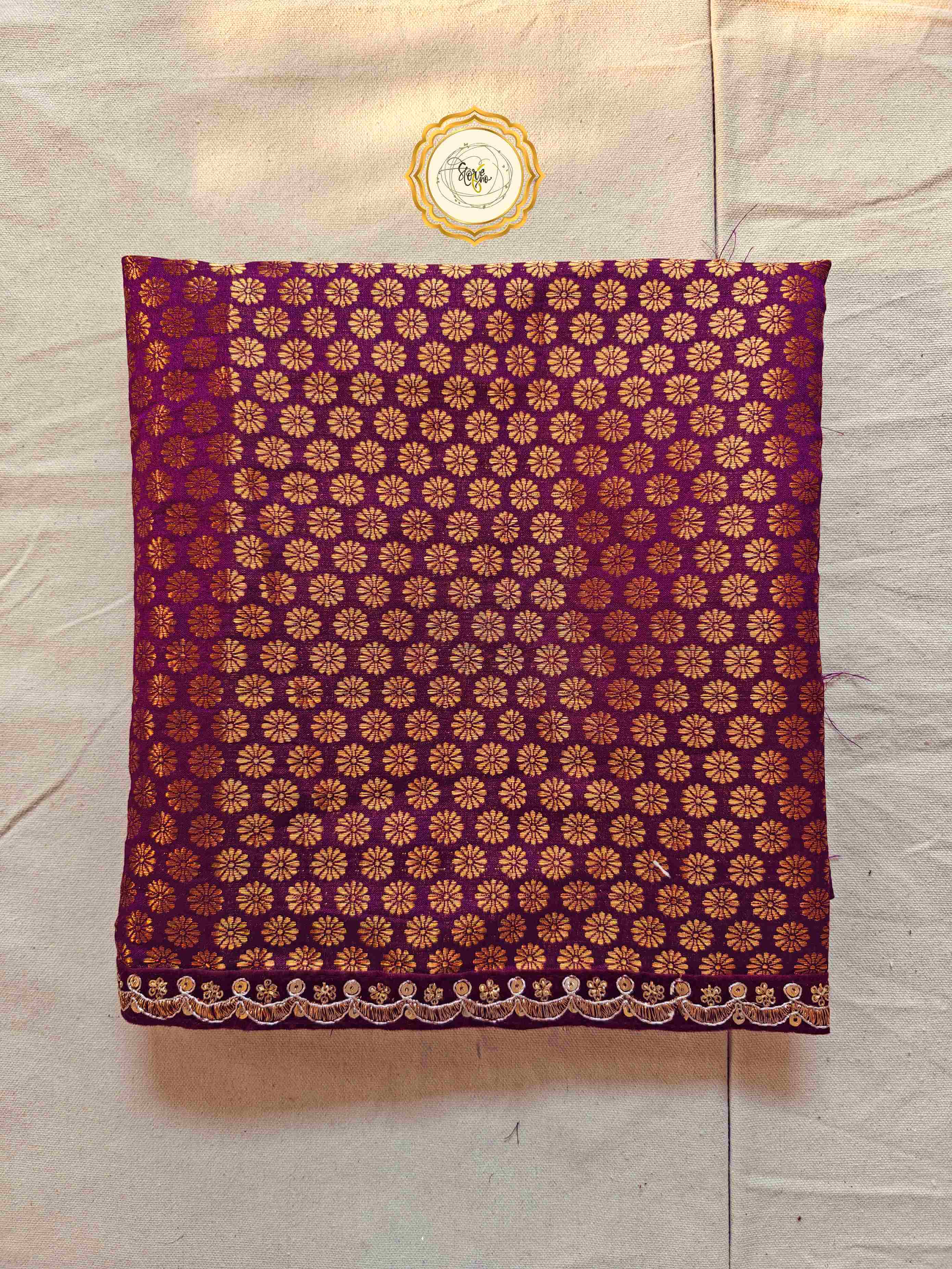 WINE PARTYWEAR SAREE WITH UNSTITCHED BLOUSE