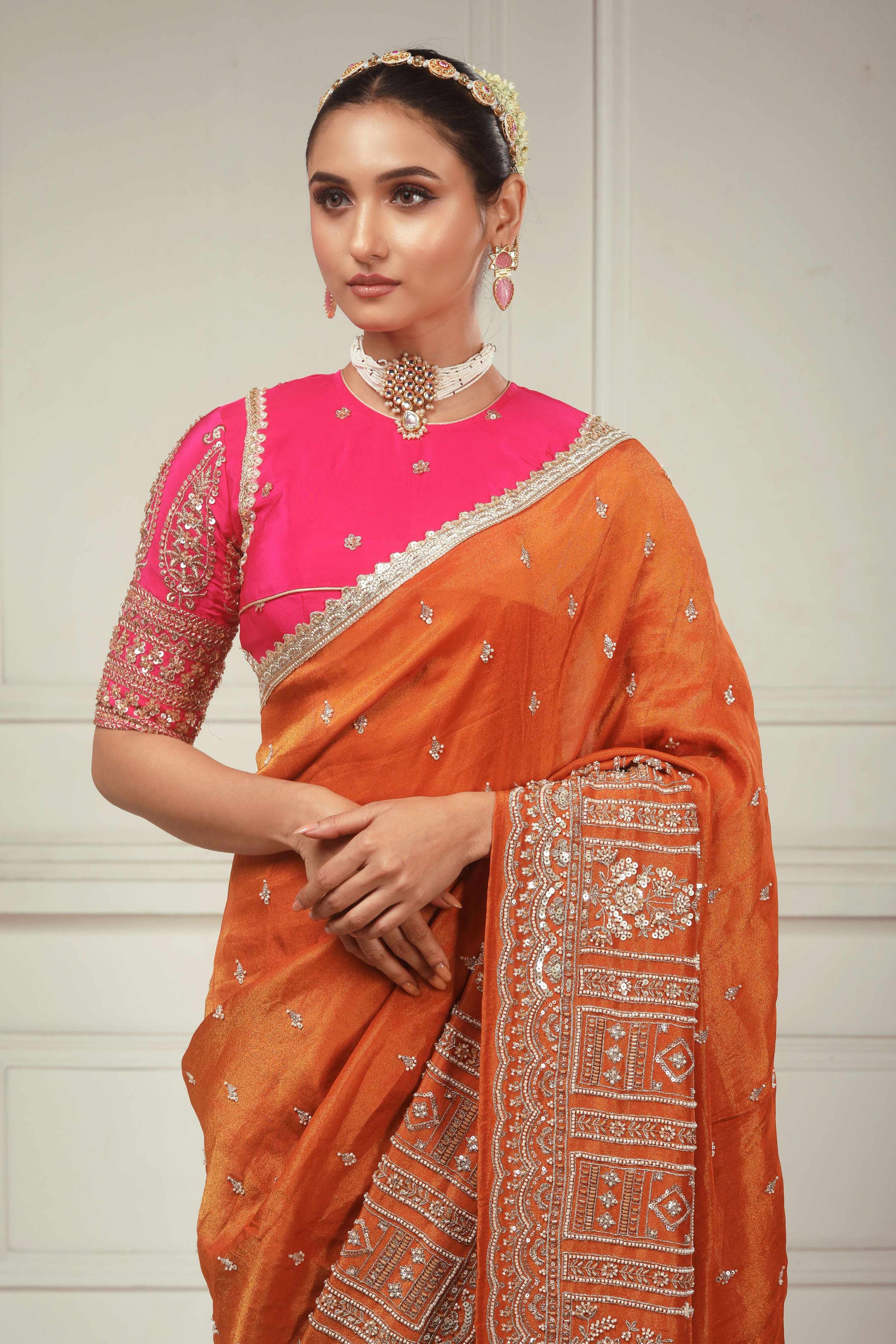 SAFFRON SYMPHONY SAREE