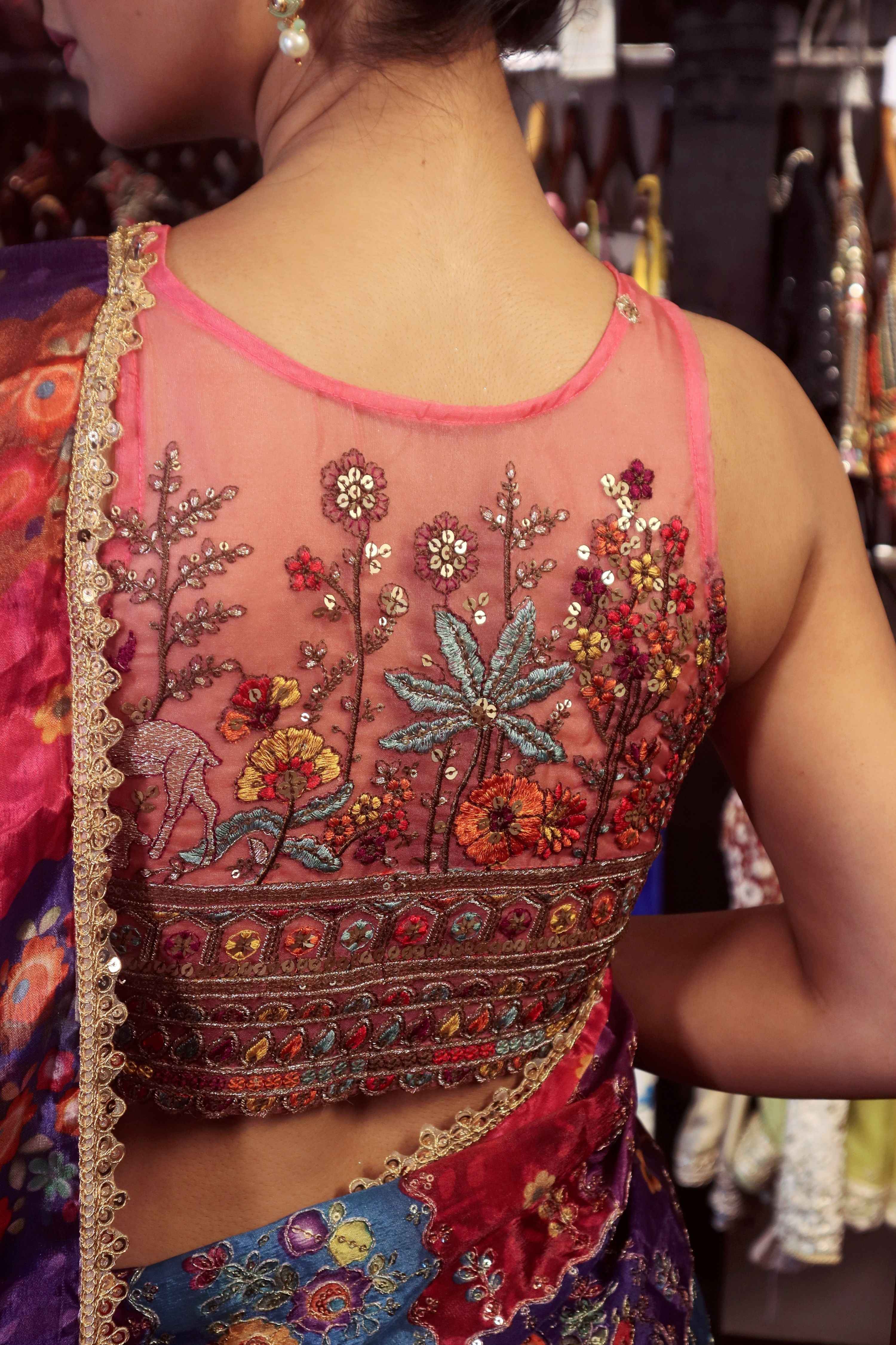 RAISIN RHAPSODY SAREE WITH BLUSH HORIZON BLOUSE