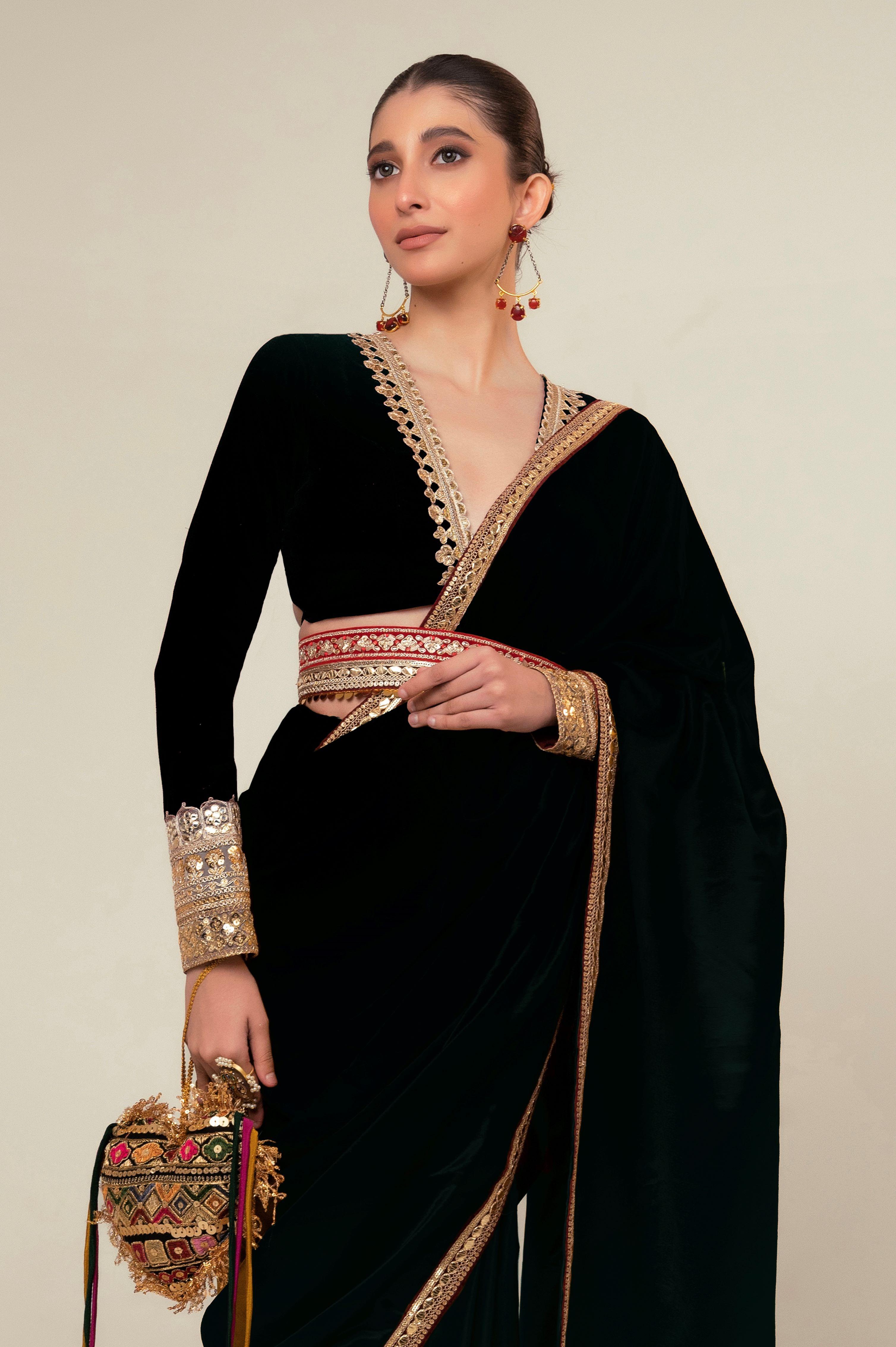 MIDNIGHT LUXE SAREE WITH PHANTOM EDGE BLOUSE