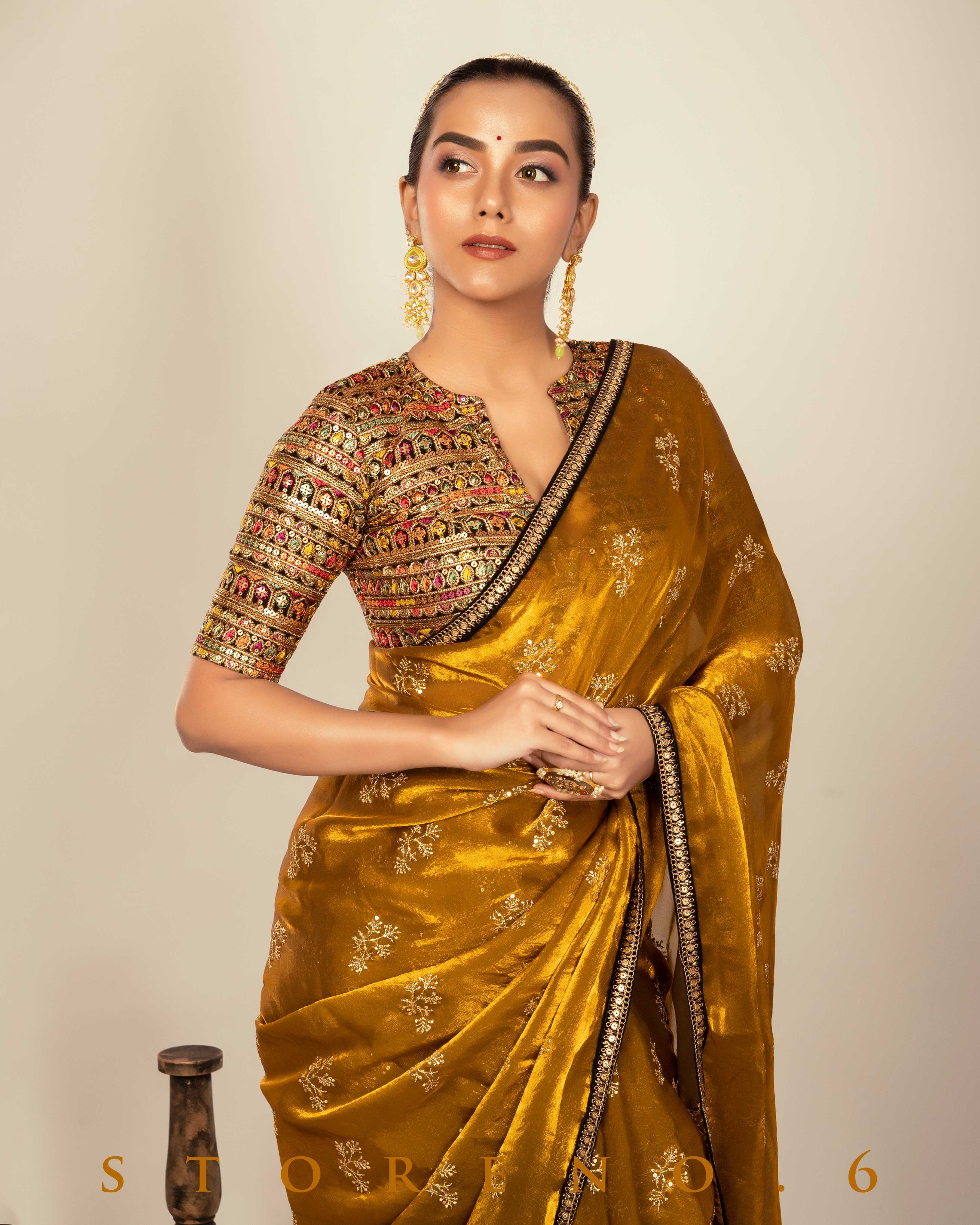 HONEY HORIZON SAREE WITH CLASSICAL CHARM BLOUSE