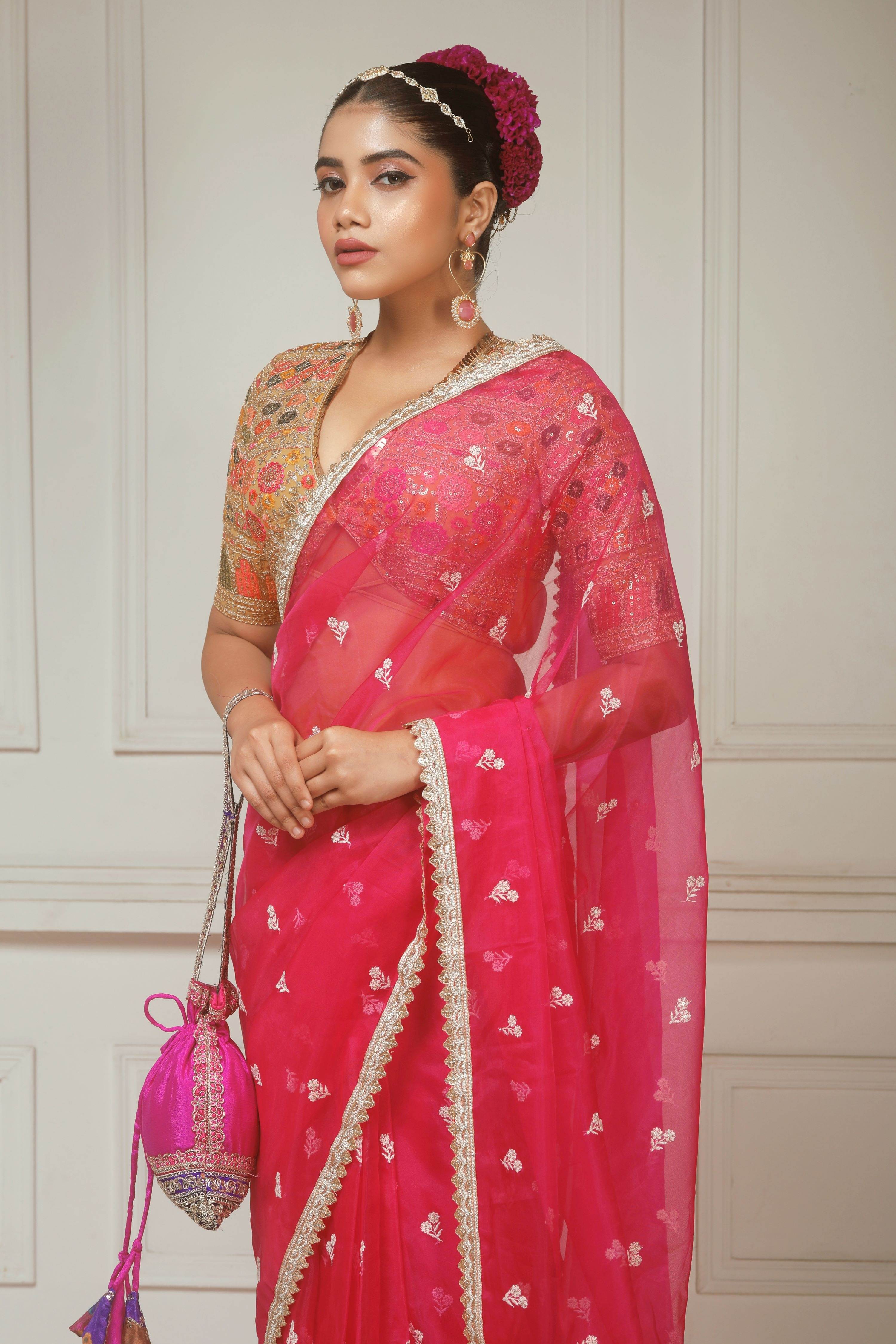 FUCHSIA FLAME SAREE