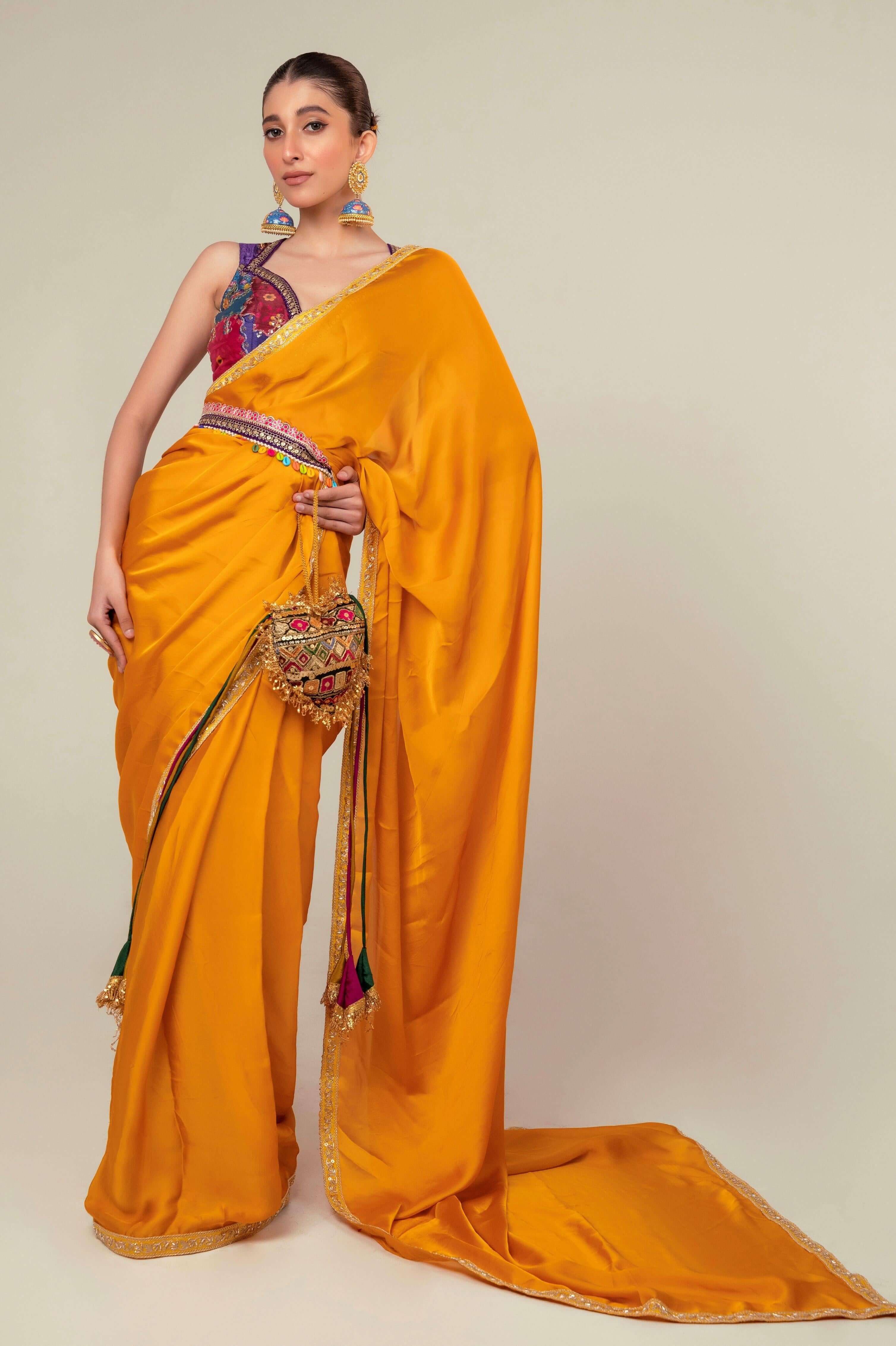 MARIGOLD MIST SAREE.