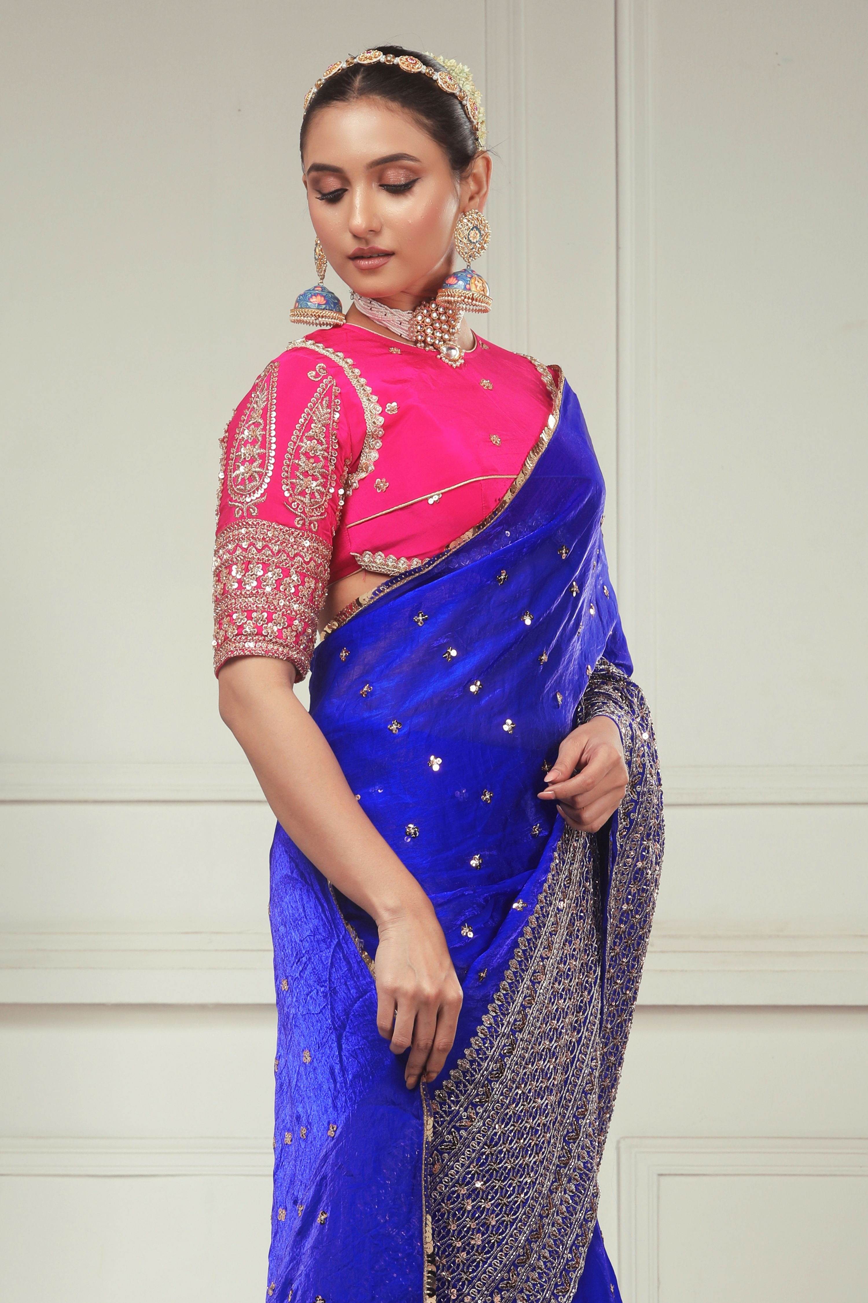 RAVISH REIGN SAREE WITH ROSE LUXE CLASSIC BLOUSE