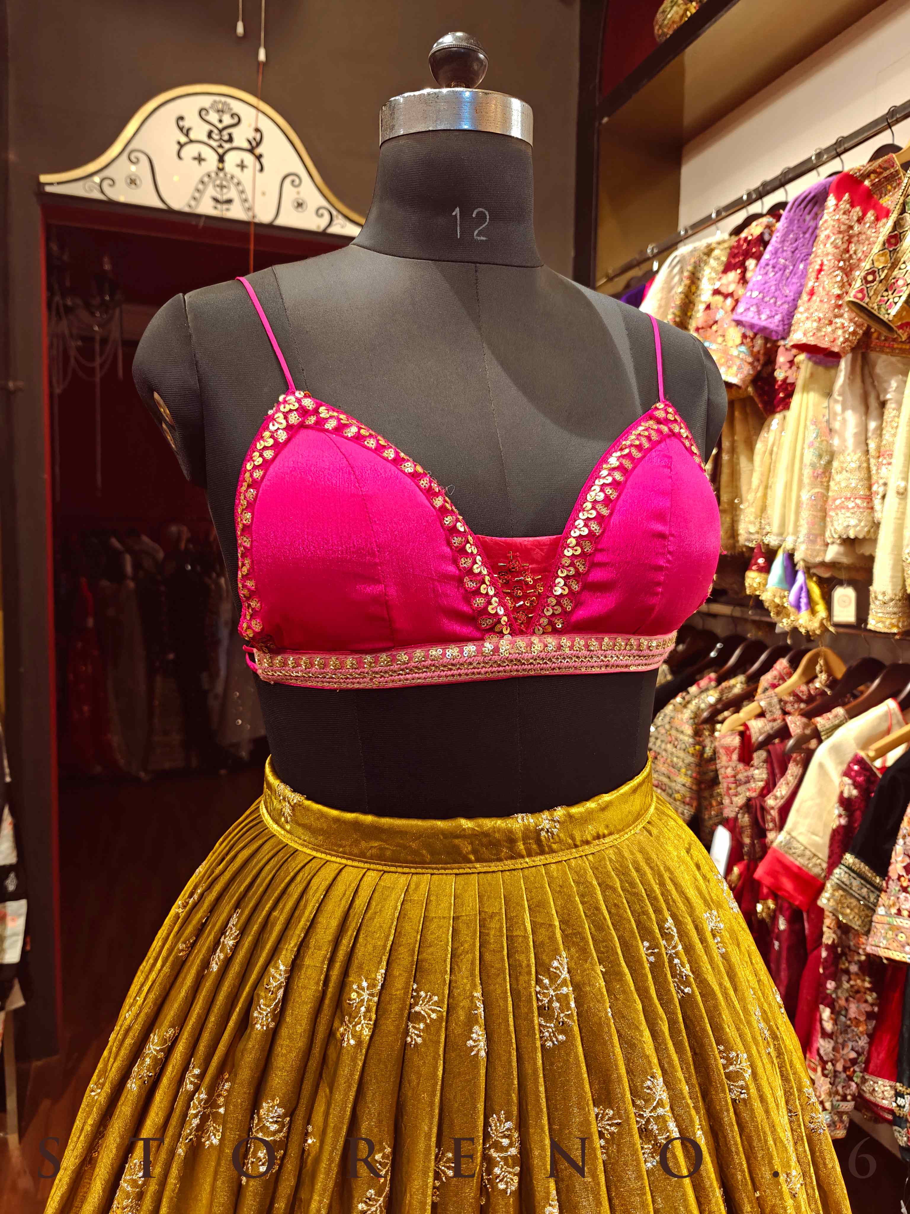 TARA LEHENGA SKIRT WITH STITCHED BLOUSE(WITH CANCAN)