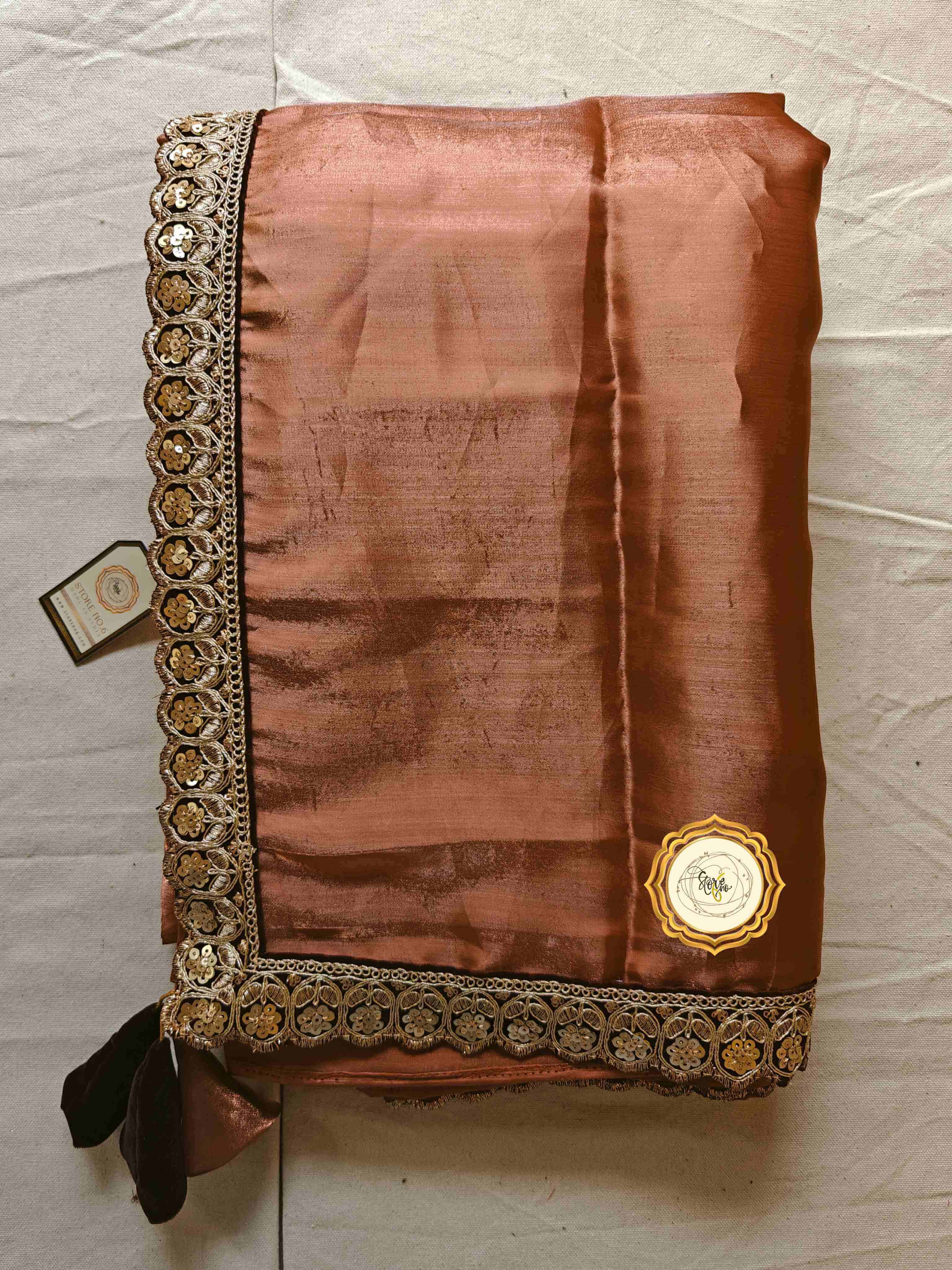 PREMIUM COPPER SAREE WITH UNSTITCHED BLOUSE