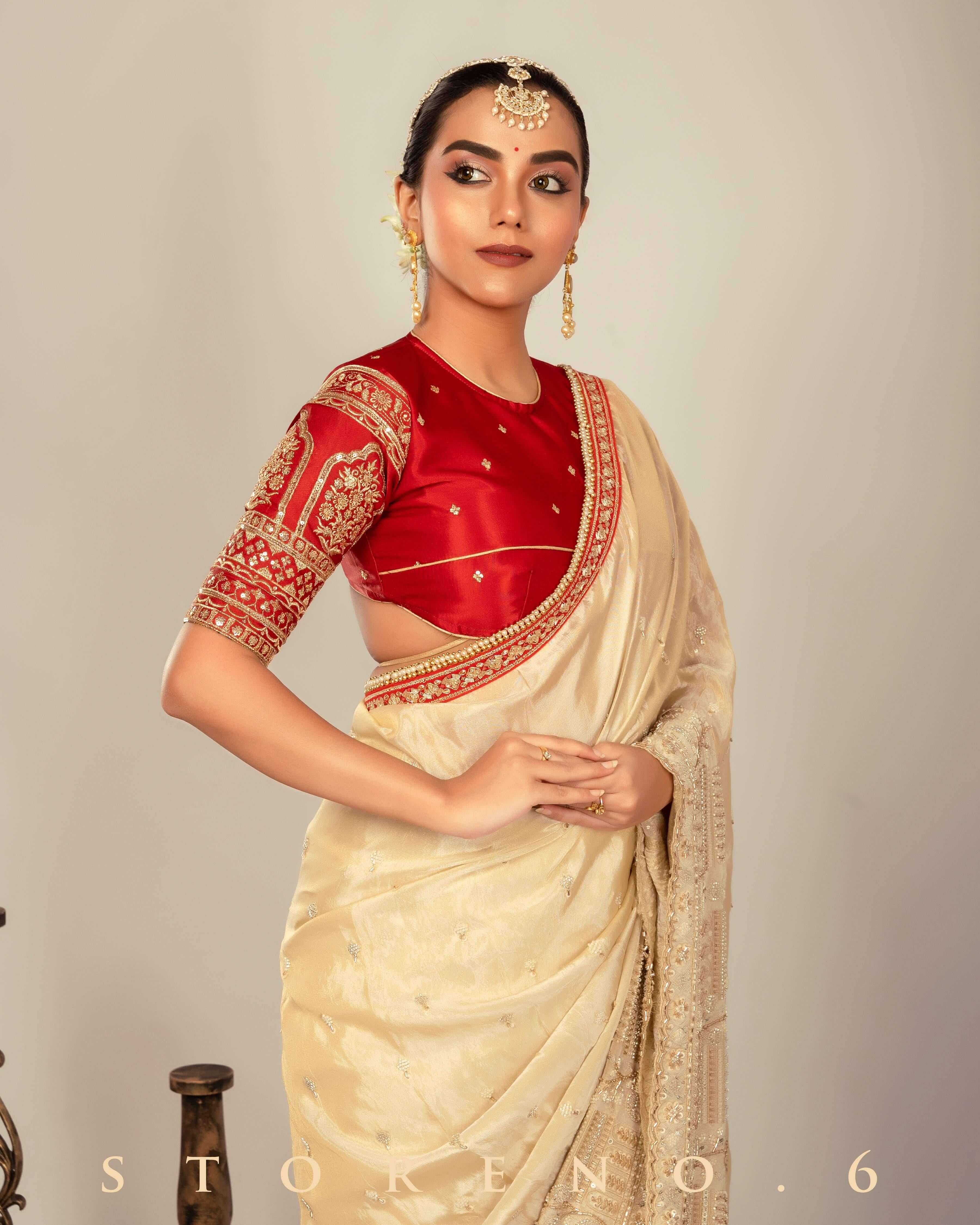 IMPERIAL IVORY INSIGHT SAREE.