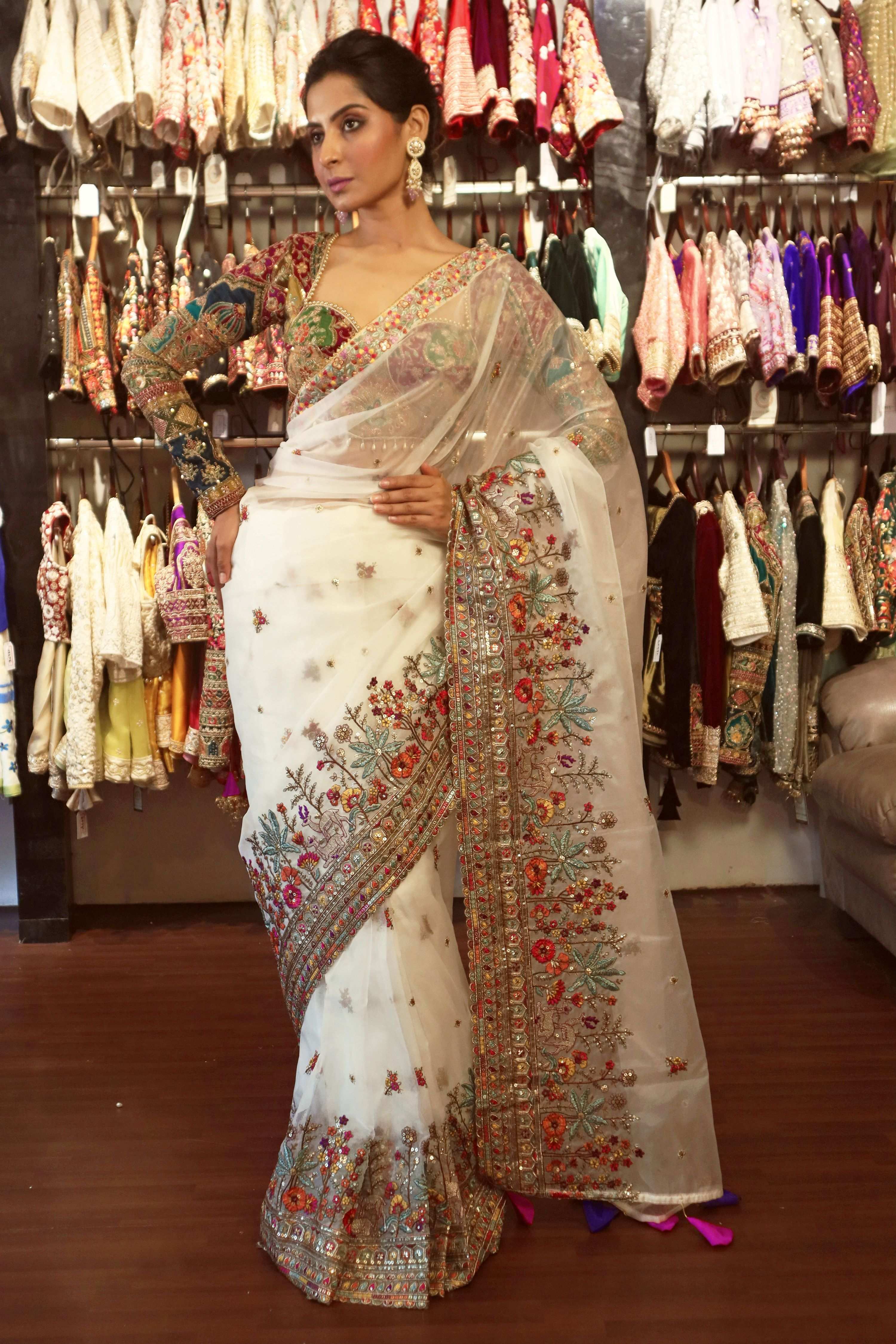 COSMIC CRUSH SAREE WITH COUTURE CHARM CORSET BLOUSE