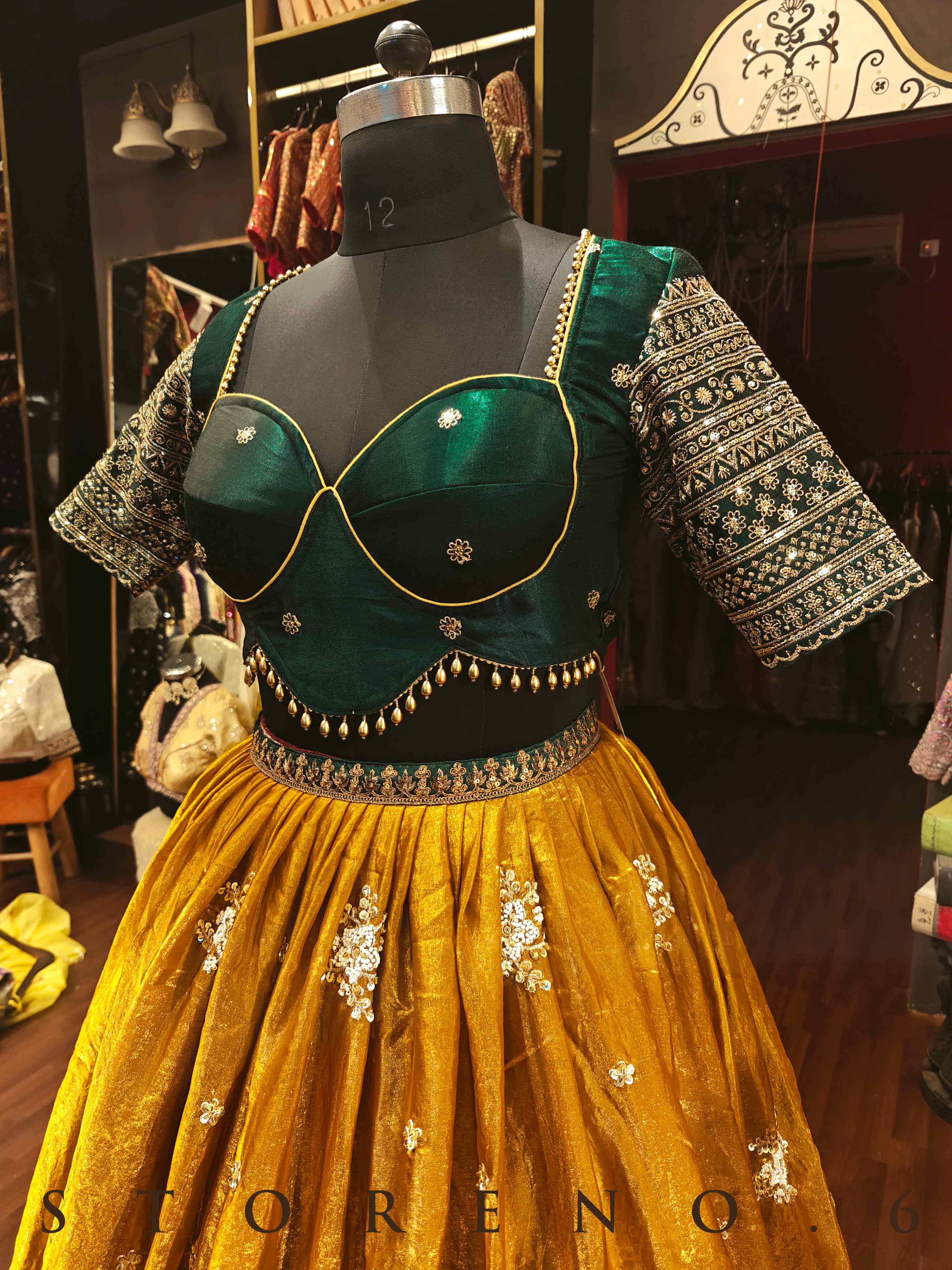 SWARNA LEHENGA SKIRT WITH STITCHED BLOUSE(WITH CANCAN)