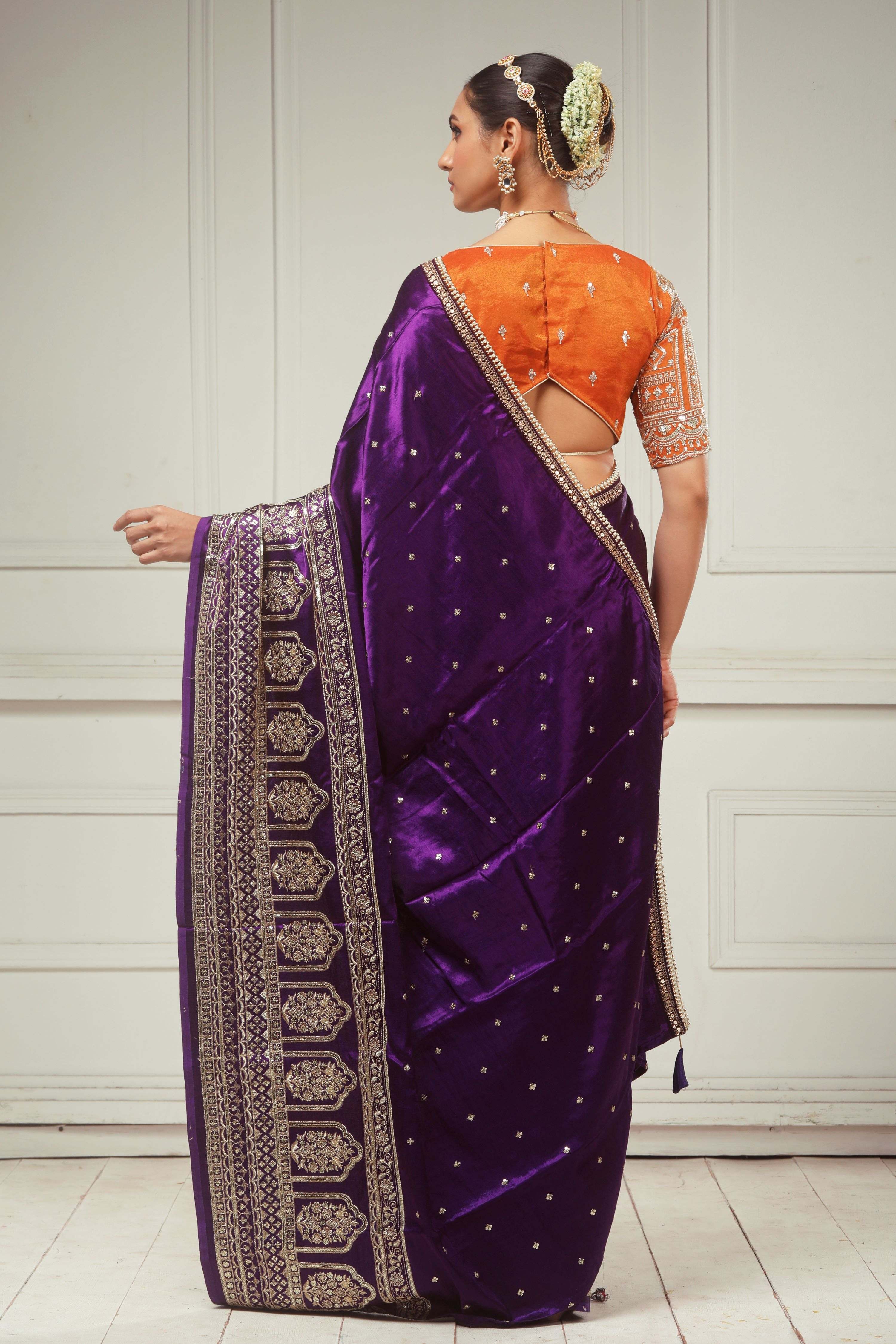 TIMELESS TEMPTATION SAREE WITH SAFFRON SYMPHONY BLOUSE