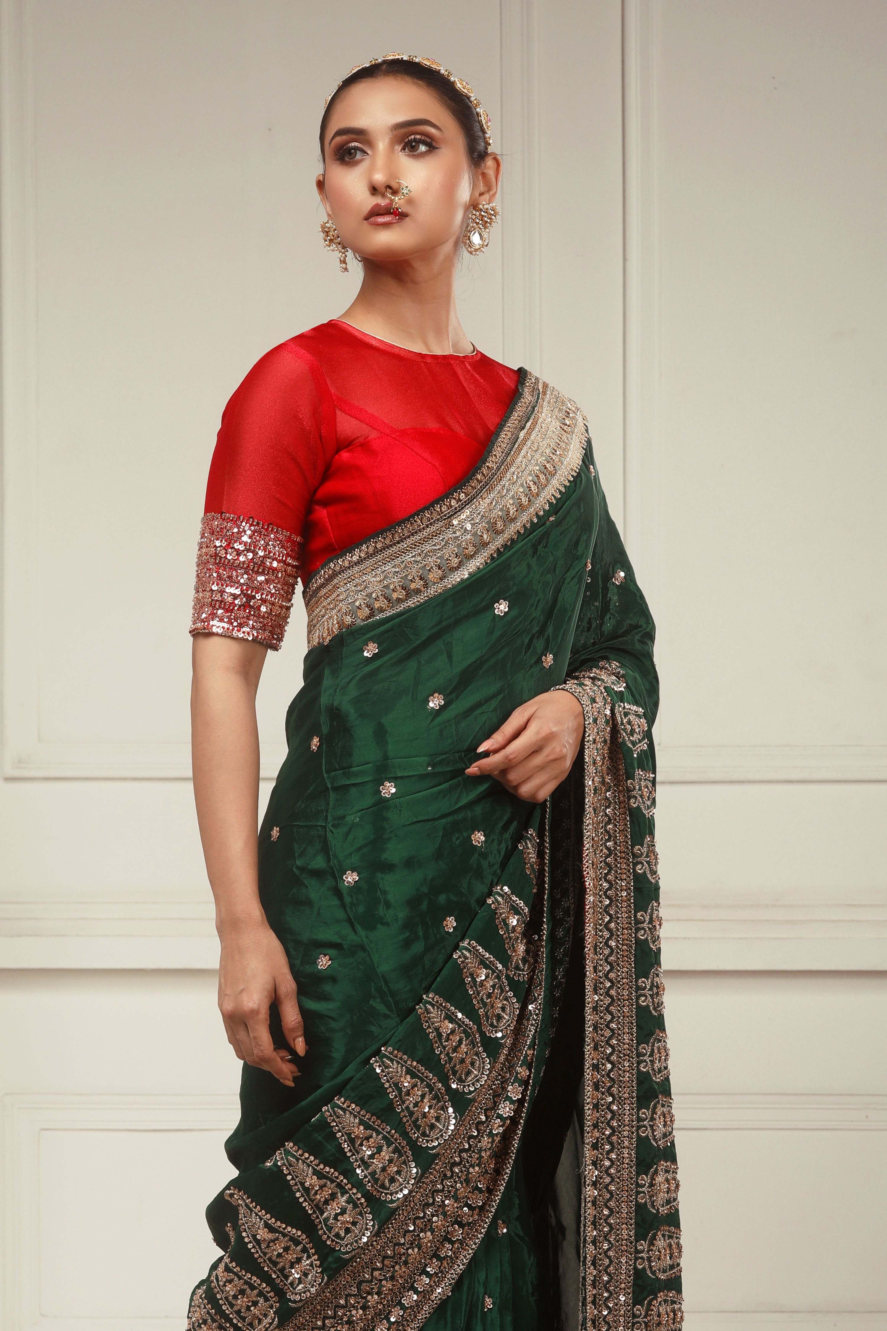 JEWEL LUXE SAREE WITH CRIMSON DESIRE BLOUSE