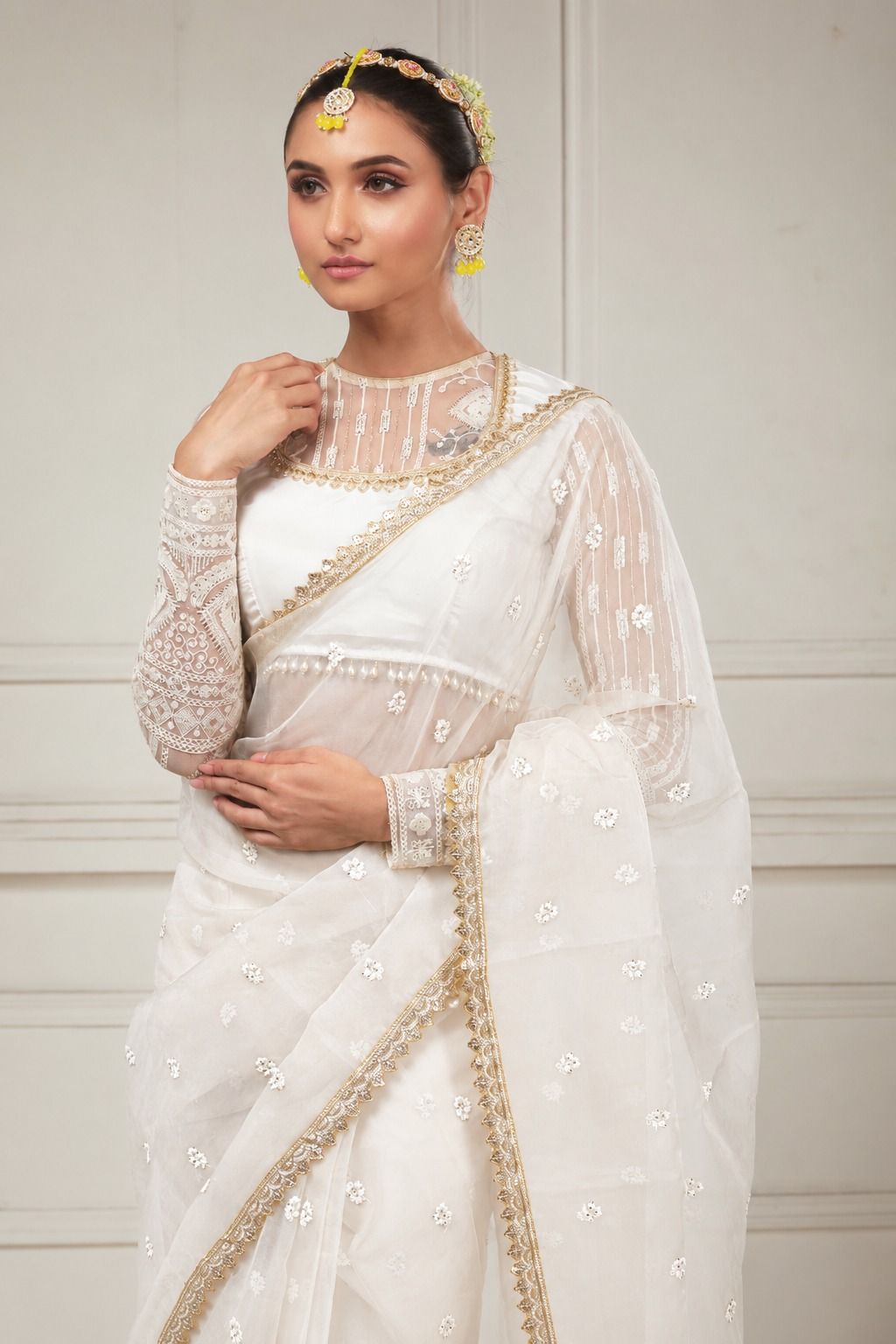 VANILLA SKY SAREE WITH FITOOR CLASSIC BLOUSE