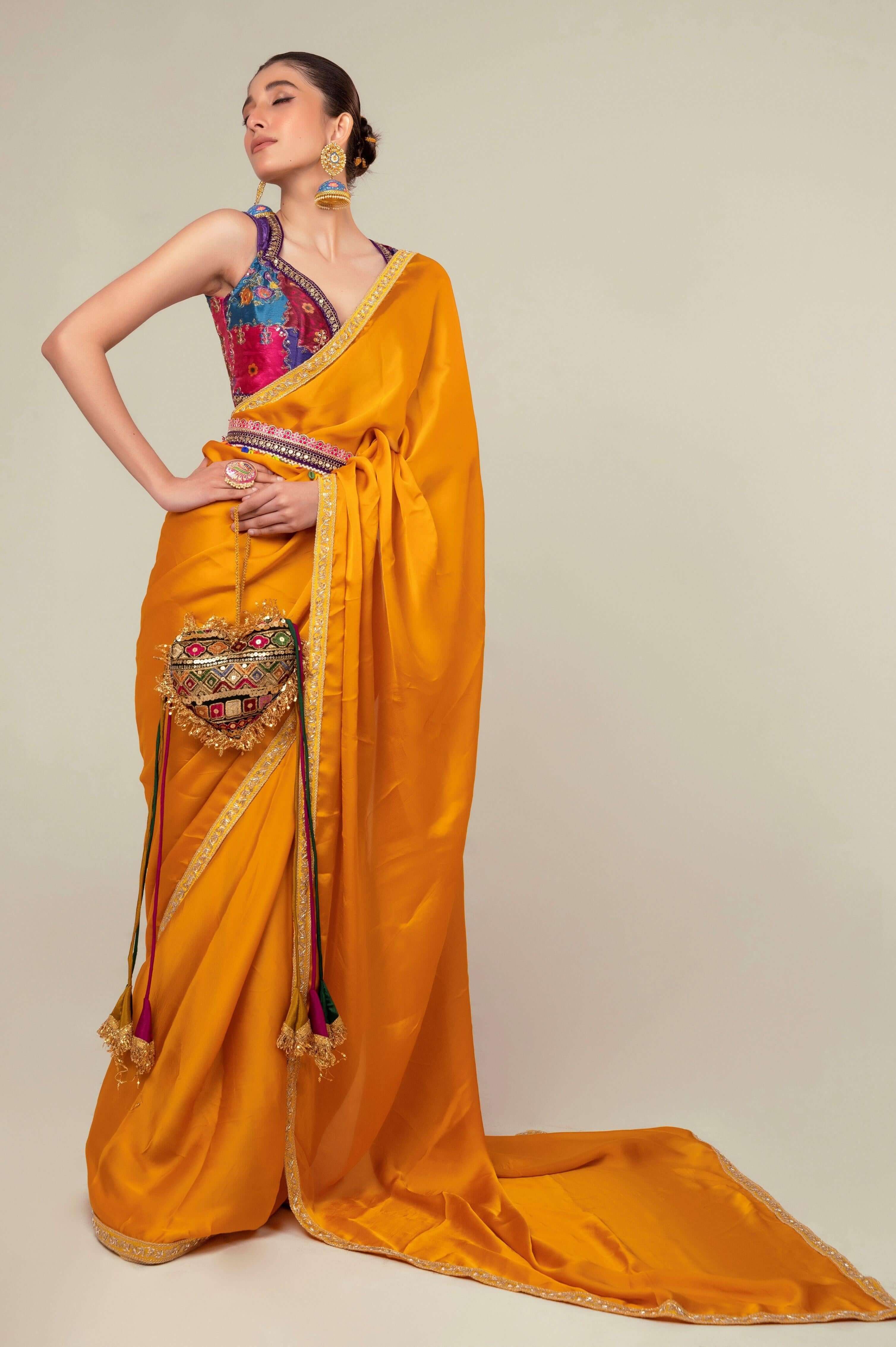 MARIGOLD MIST SAREE.