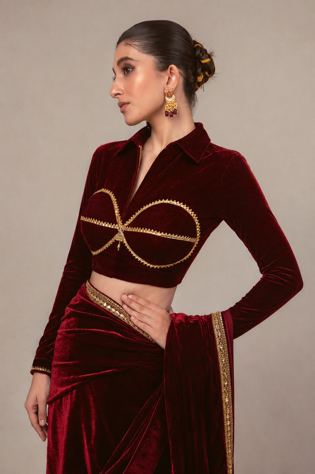 RUBY RUSH SAREE WITH ROUGE ROMANCE BLOUSE