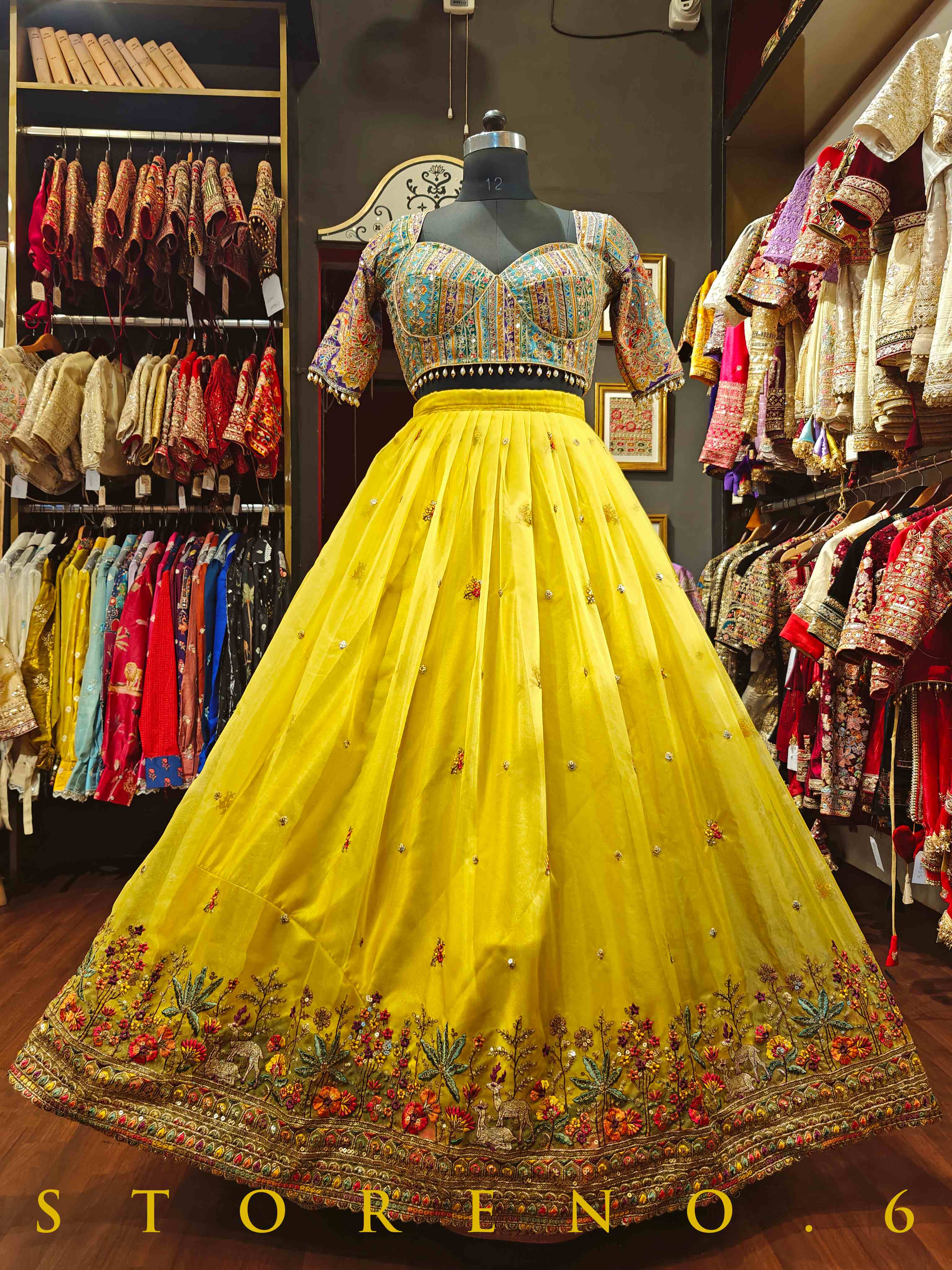 KOMAAL LEHENGA SKIRT WITH STITCHED BLOUSE(WITH CANCAN)