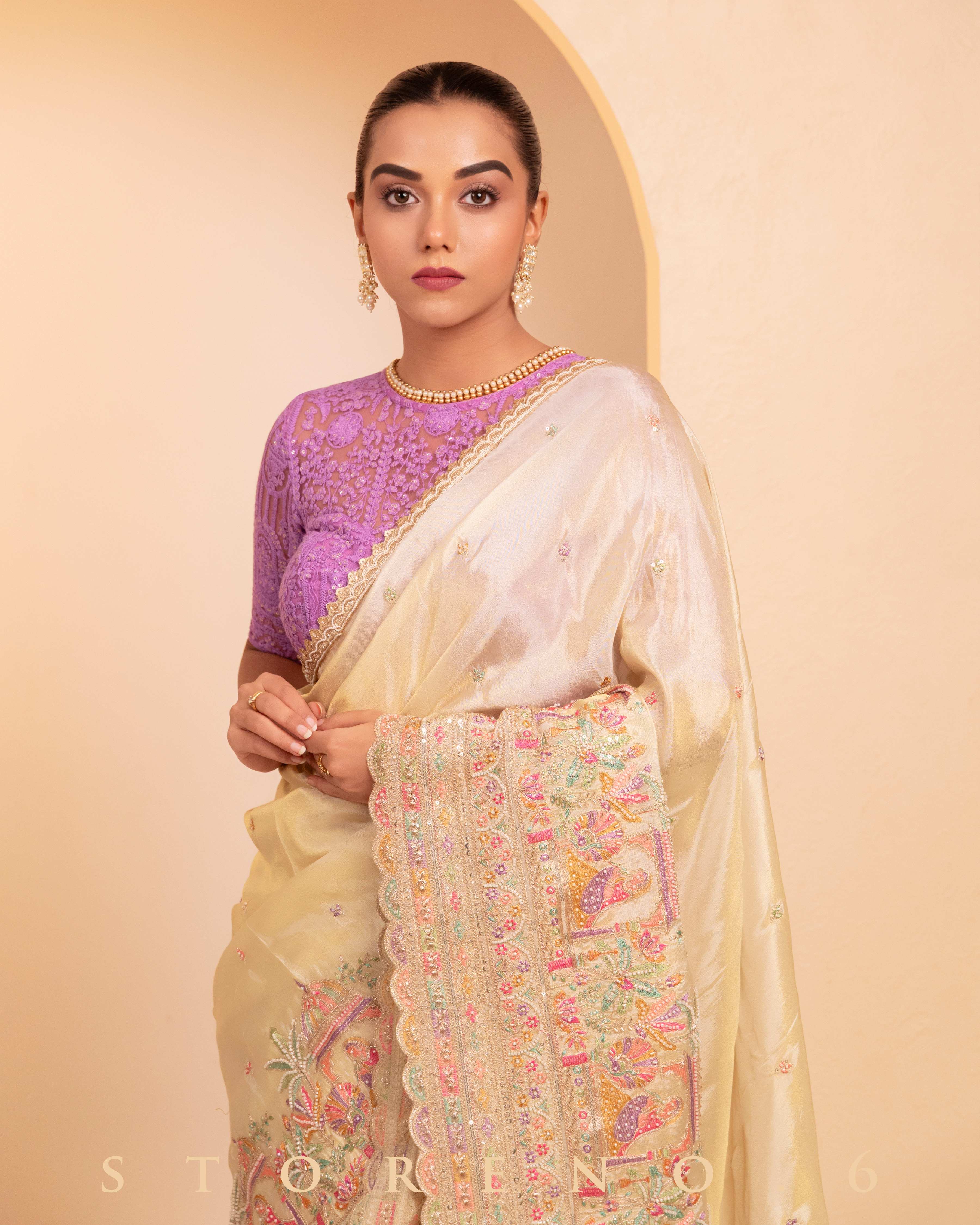 GRACE GLORY SAREE WITH LILAC LULLABY BLOUSE