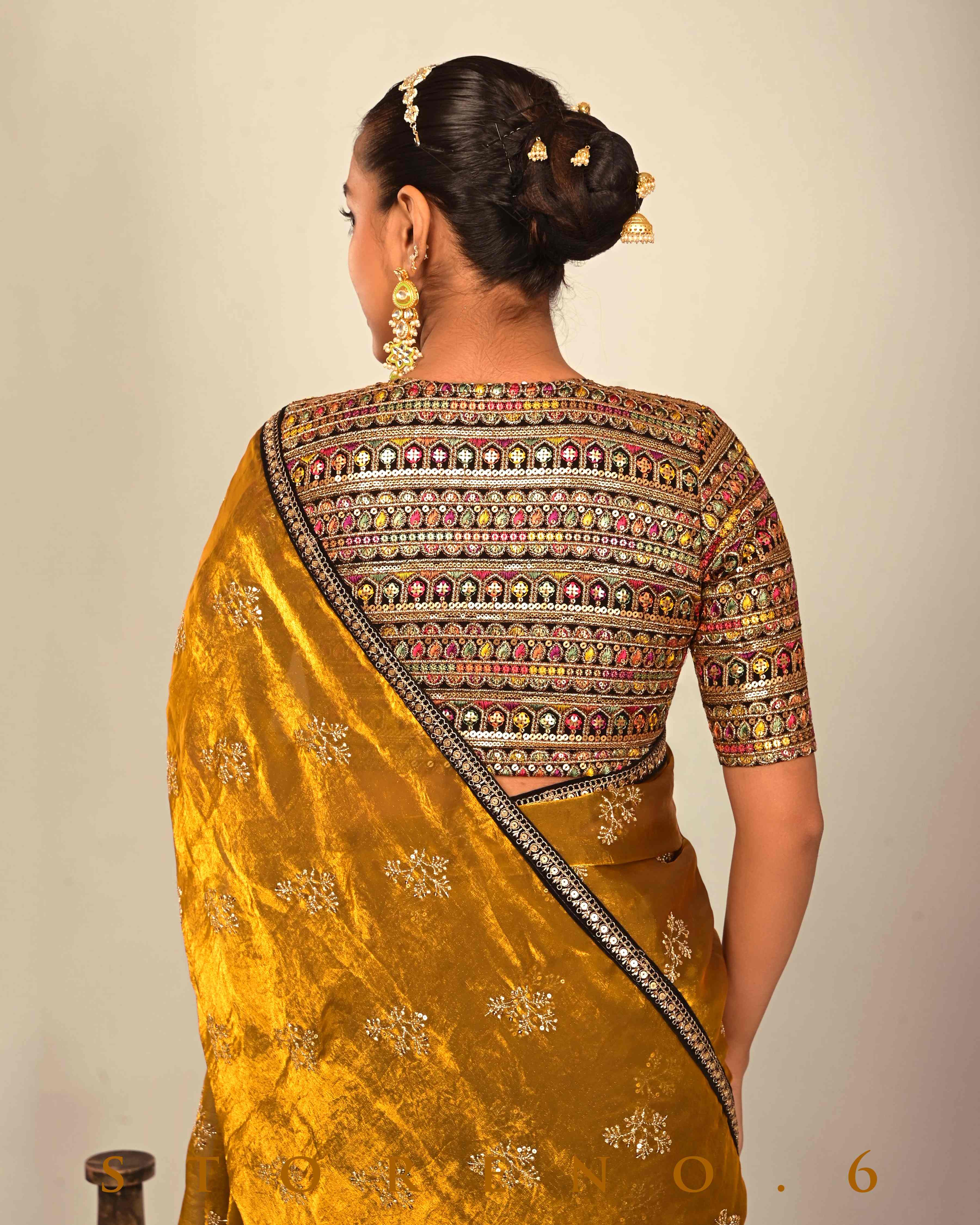 HONEY HORIZON SAREE WITH CLASSICAL CHARM BLOUSE