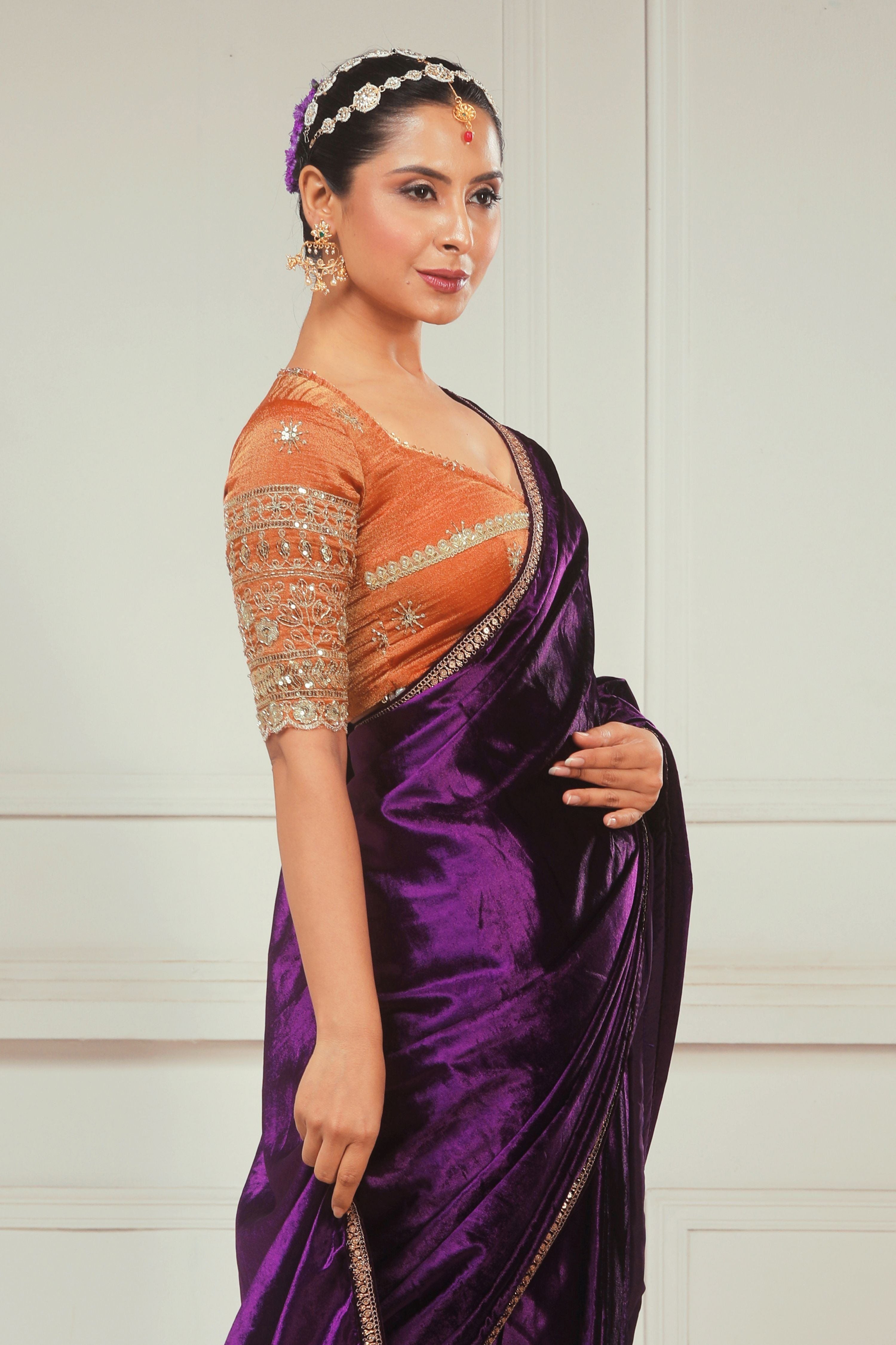 DARLING DRAPE SAREE WITH BLUSH WILDFLOWER BLOUSE