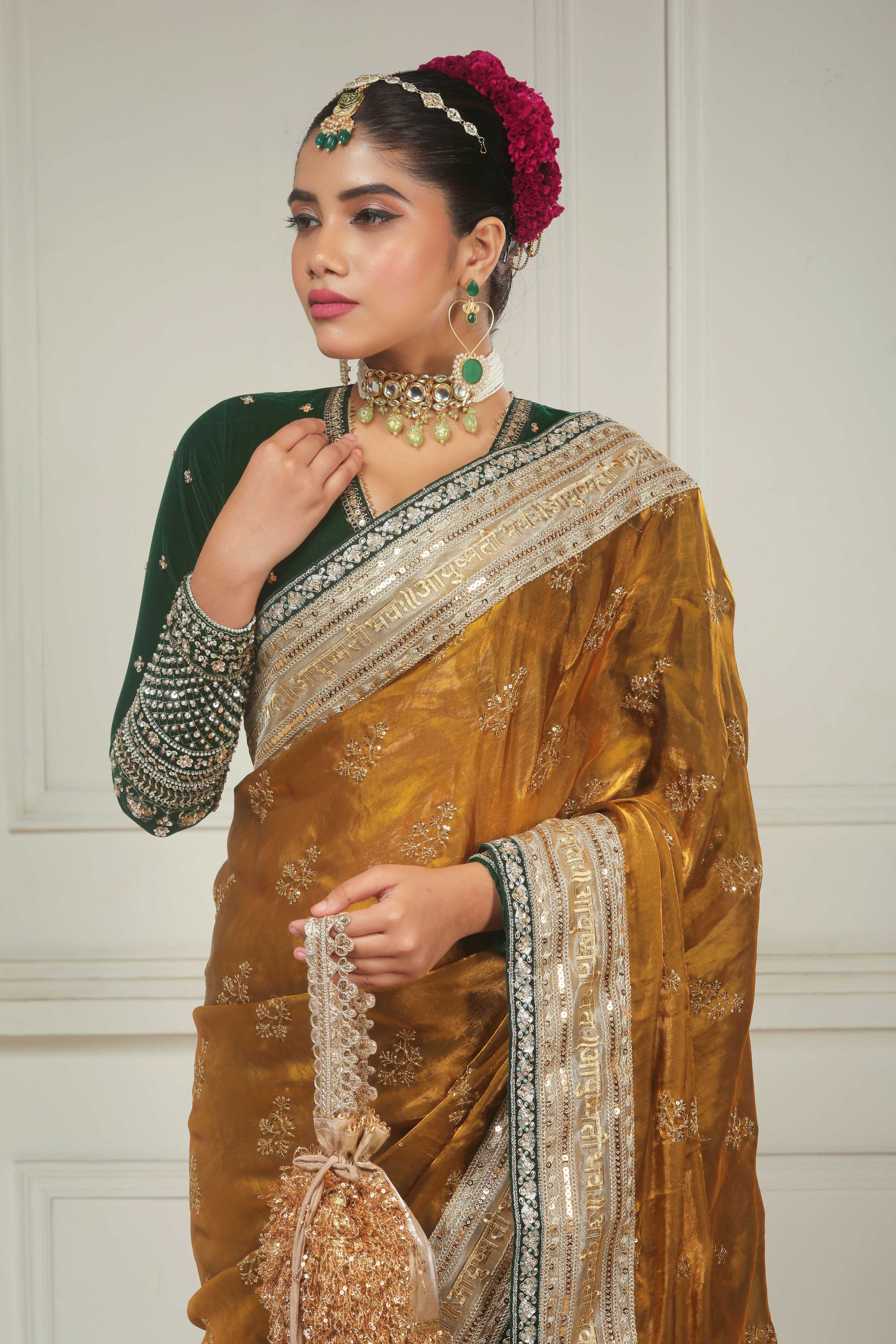 SUNRISE SILHOUETTE SAREE WITH GARDEN GRANDEUR BLOUSE