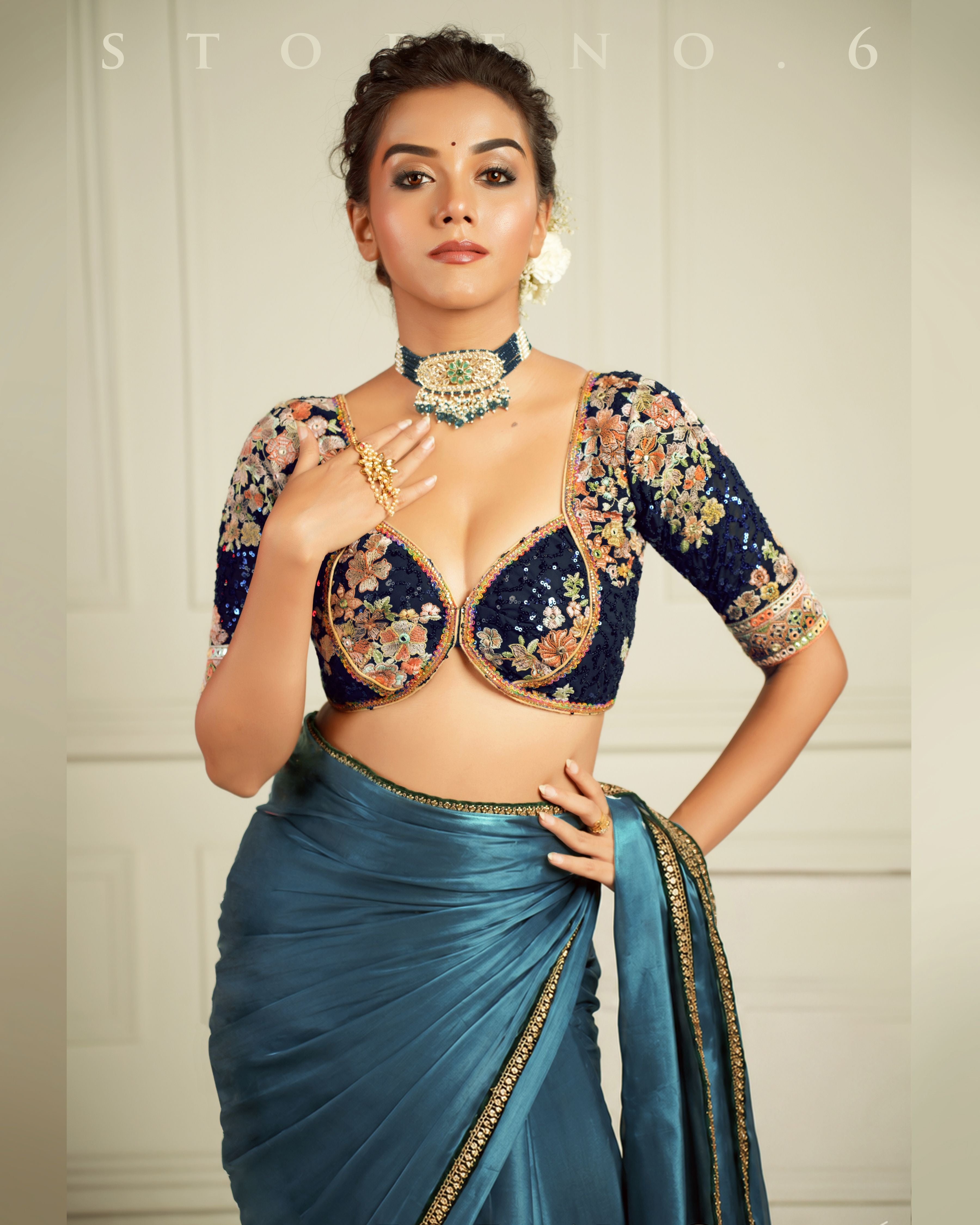 THE SAPPHIRE AFFAIR SAREE WTH NEELI AFSOON BLOUSE