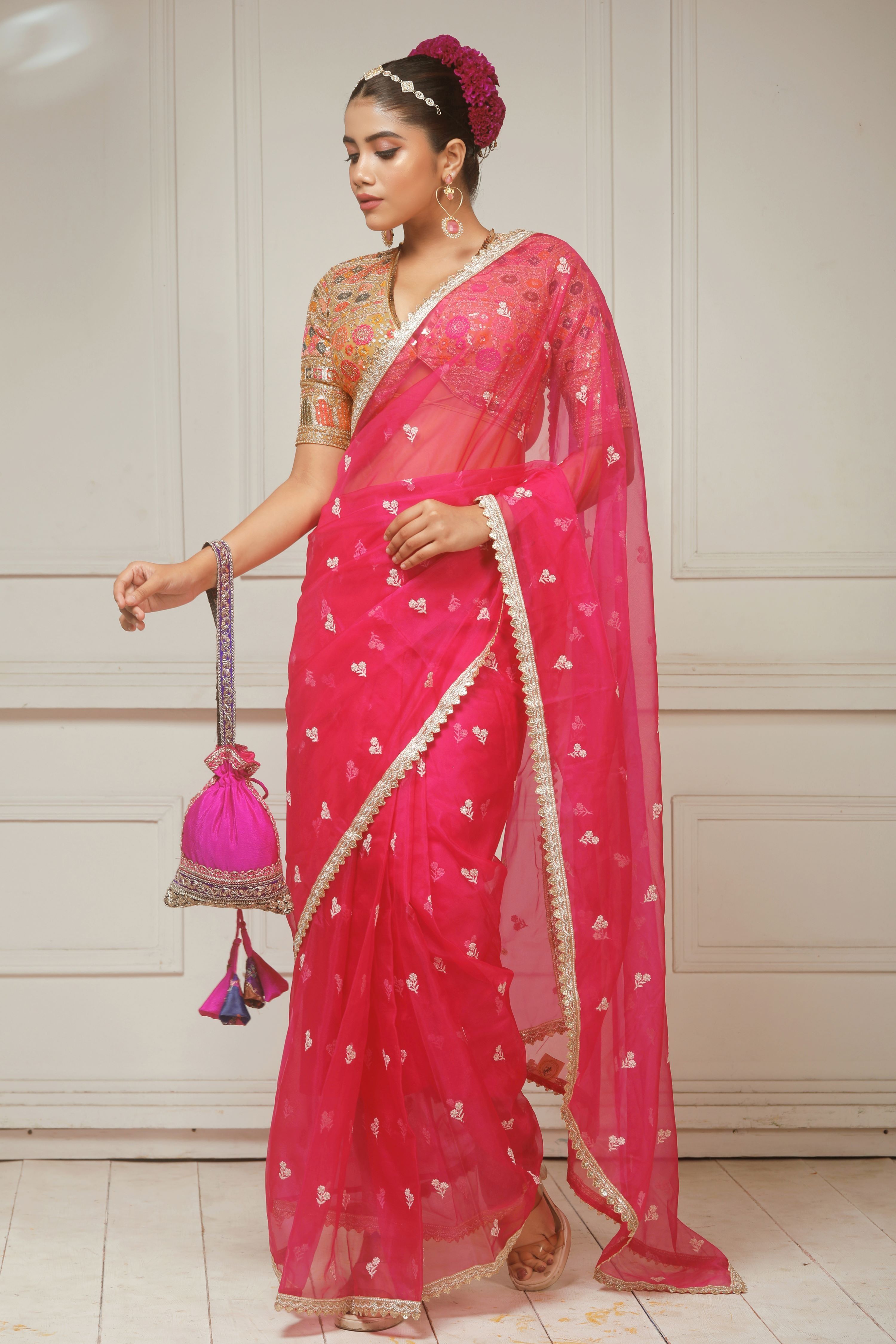 FUCHSIA FLAME SAREE