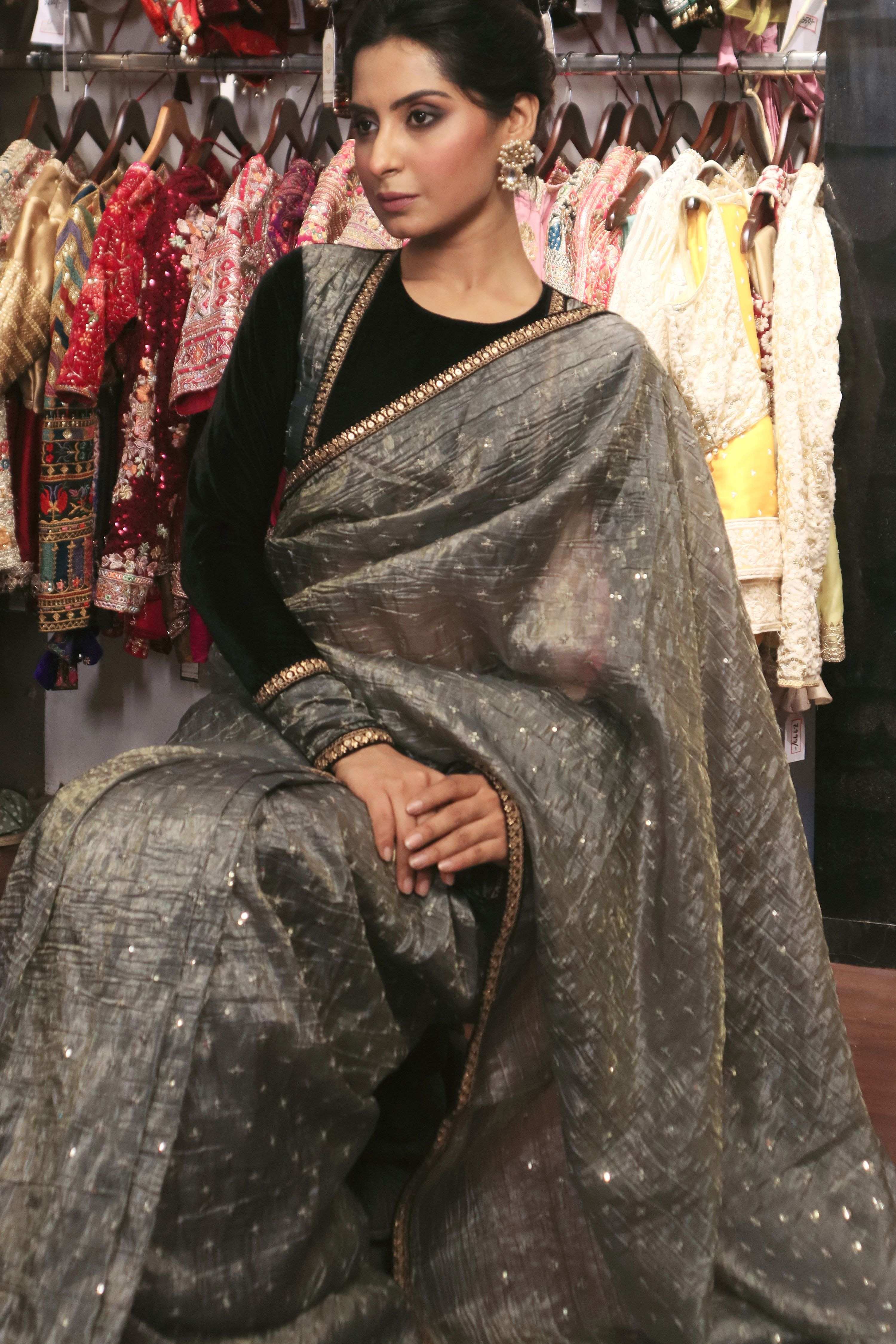 GRAPHITE GLAM SAREE