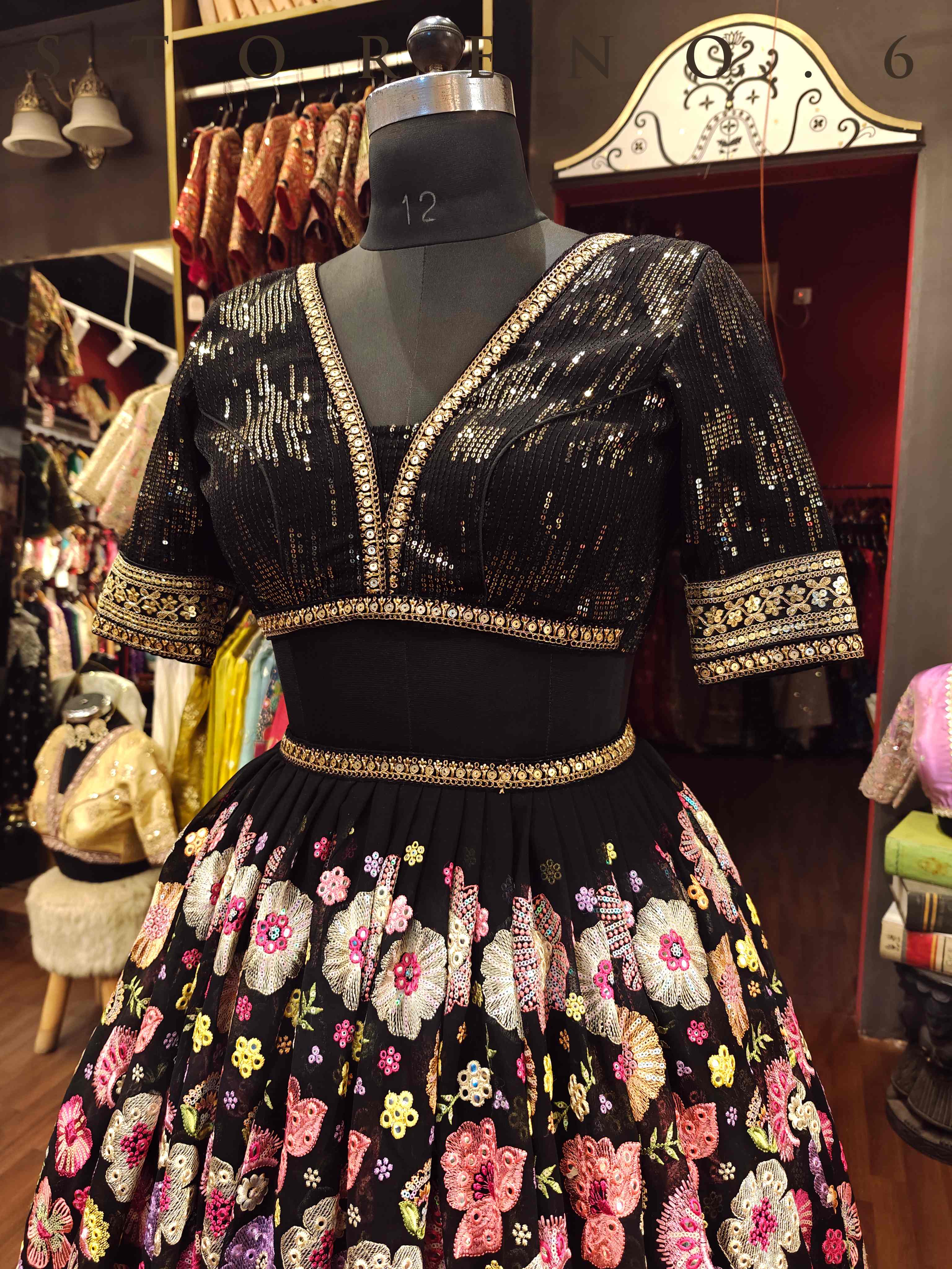 RANGEELA LEHENGA SKIRT WITH STITCHED BLOUSE(WITH CANCAN)