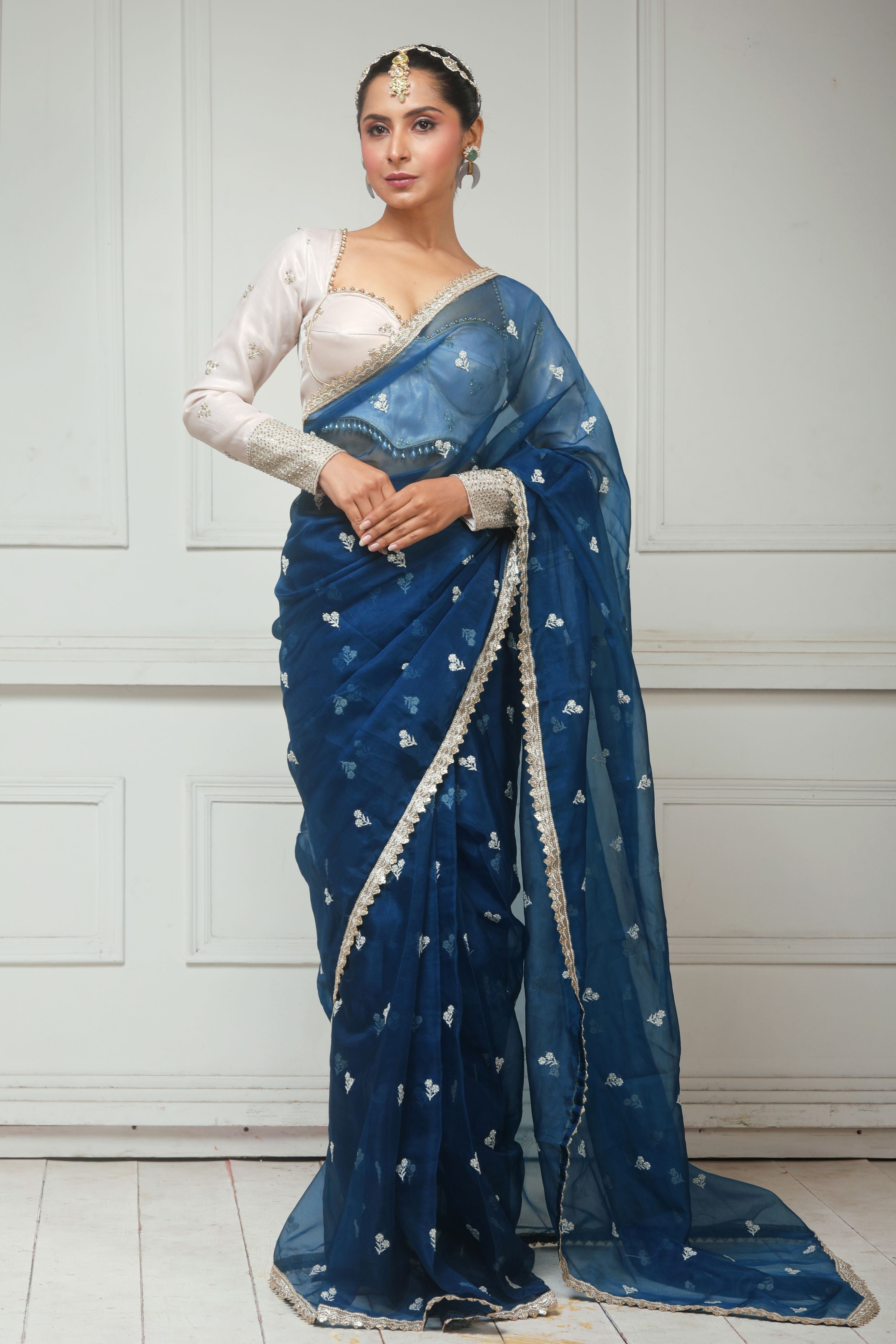 NAVY NARRATIVE SAREE