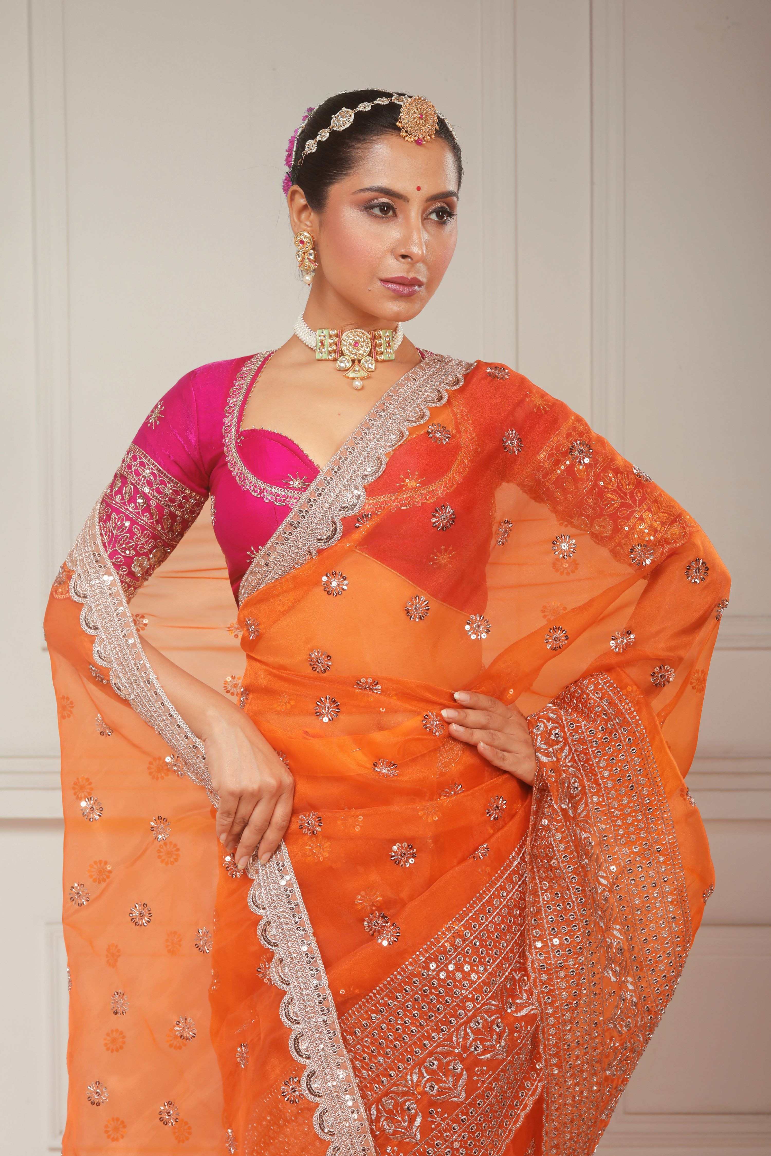 TANGERINE POETRY SAREE