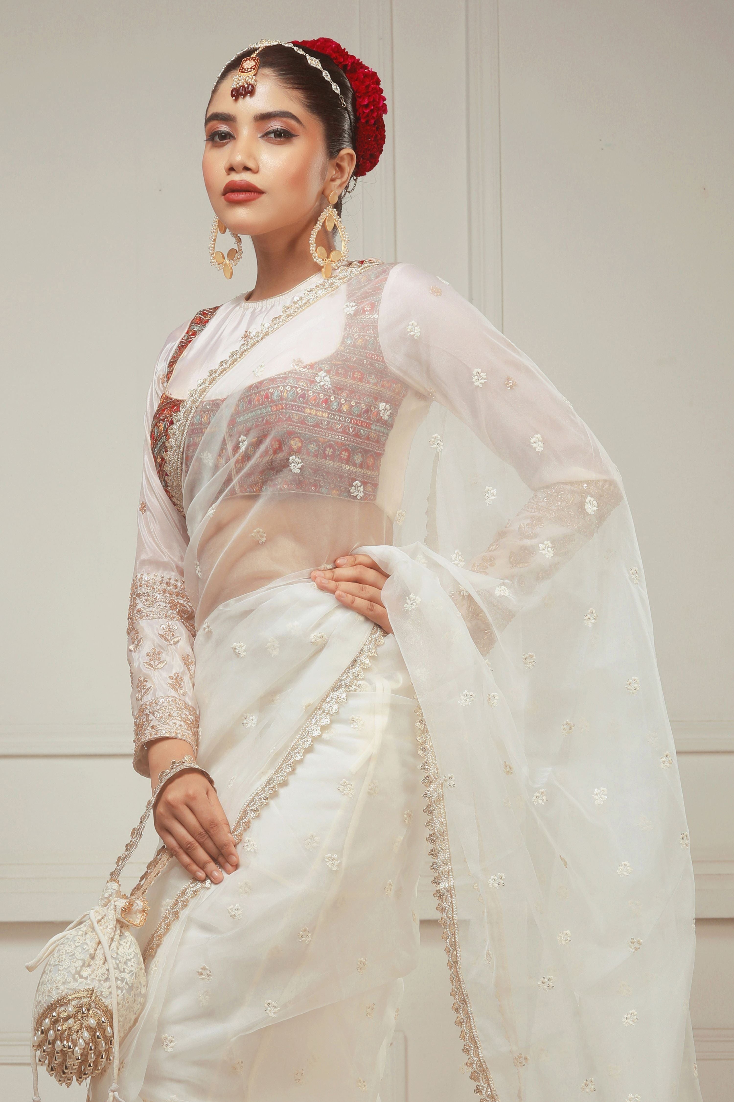 VANILLA SKY SAREE WITH VANILLA MUSE CLASSIC BLOUSE