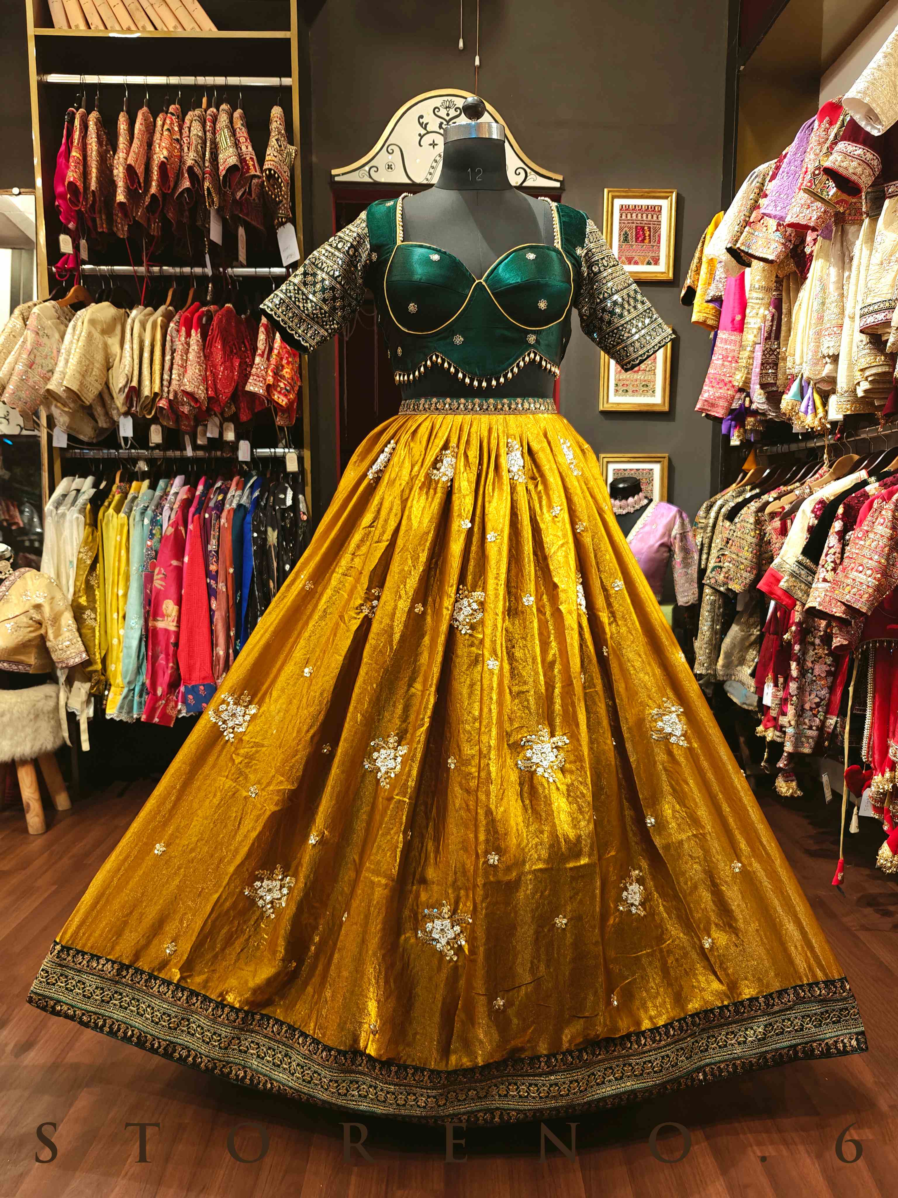 SWARNA LEHENGA SKIRT WITH STITCHED BLOUSE(WITH CANCAN)