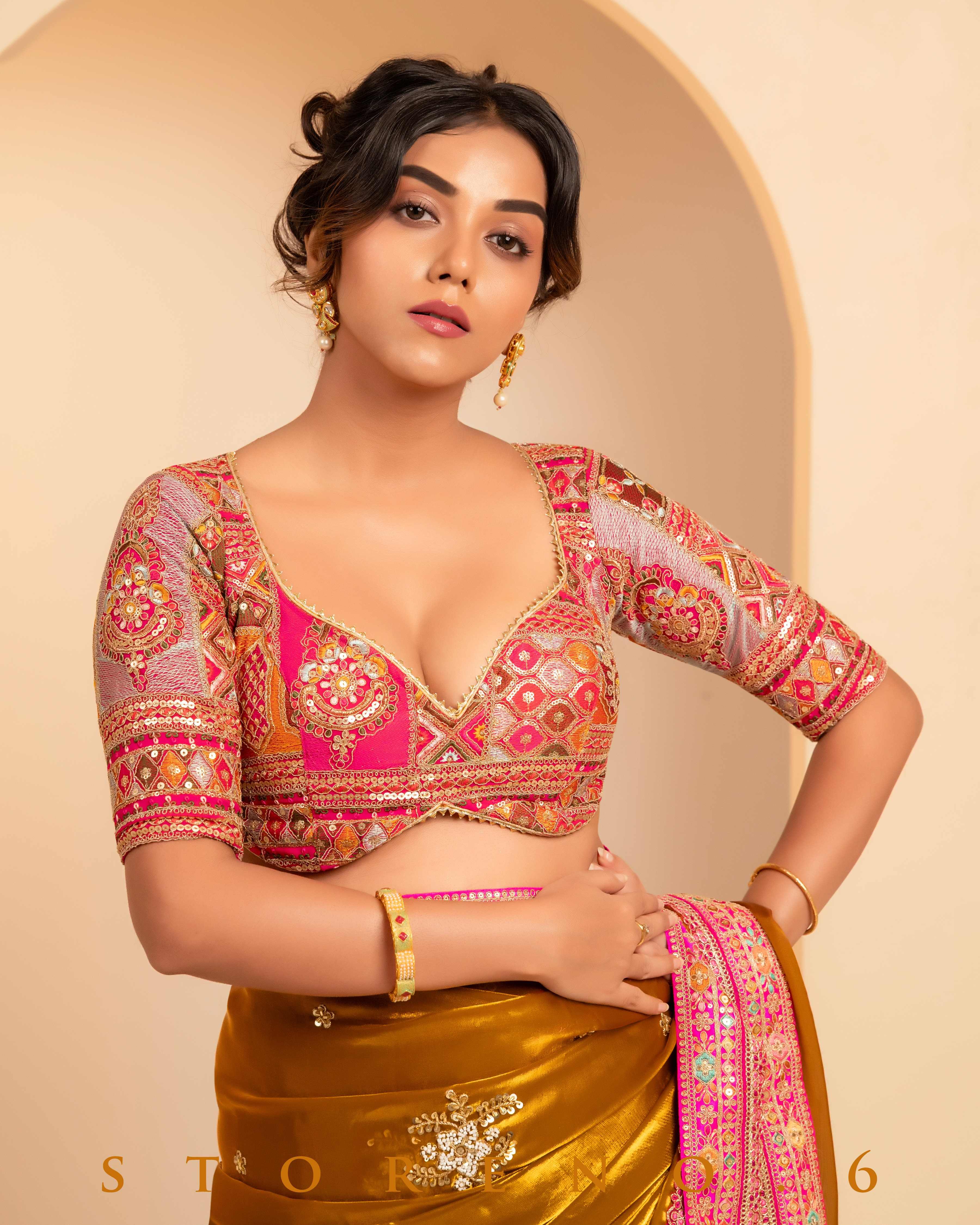 FUCHSIA FUSION FESTIVE BLOUSE
