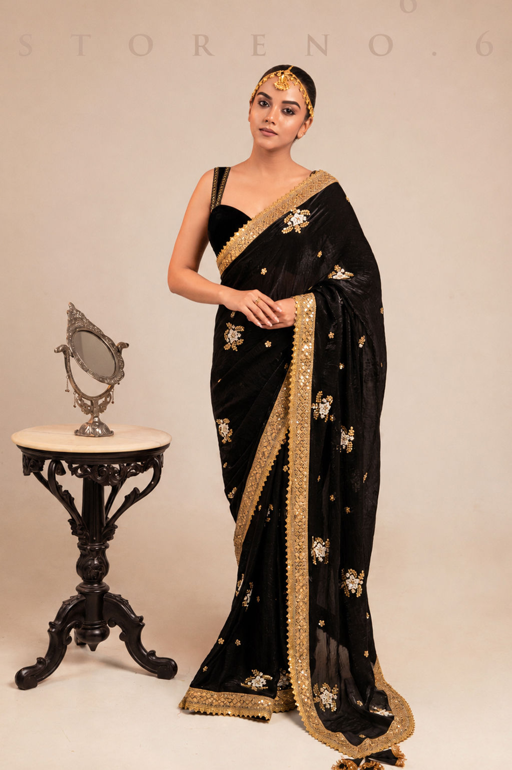 MIDNIGHT MIRACLE SAREE WITH DUSK DIVA BLOUSE