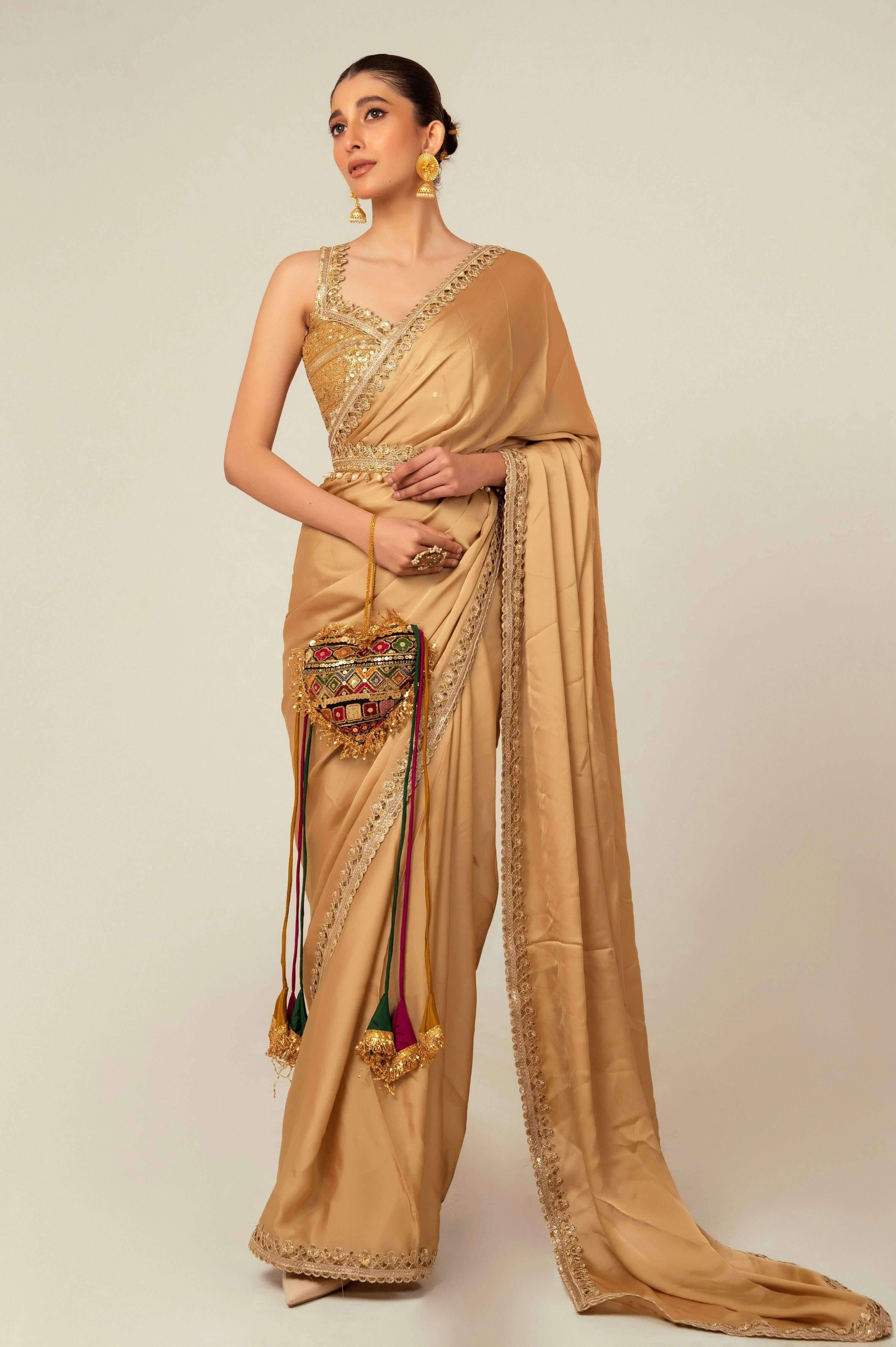 SEQUIN SPARK SAREE WITH LIME LIGHT BLOUSE.
